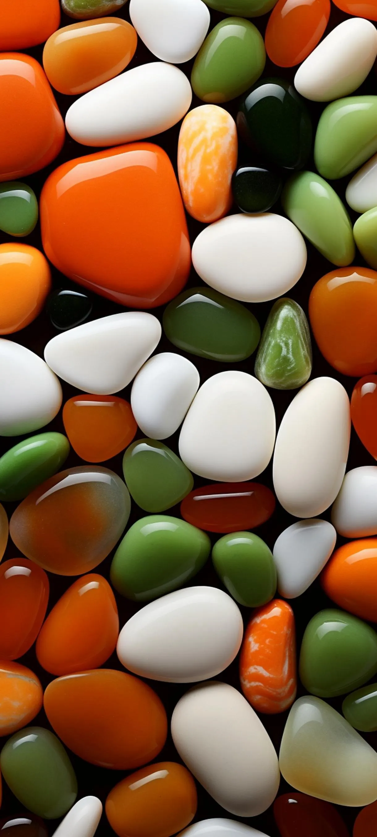 Colorful Sea Stones Scattered Over White Surface Wallpaper