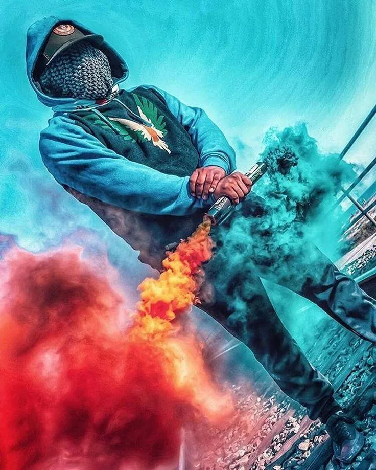 Colorful Smoke Streetwear Action Scene Wallpaper HD