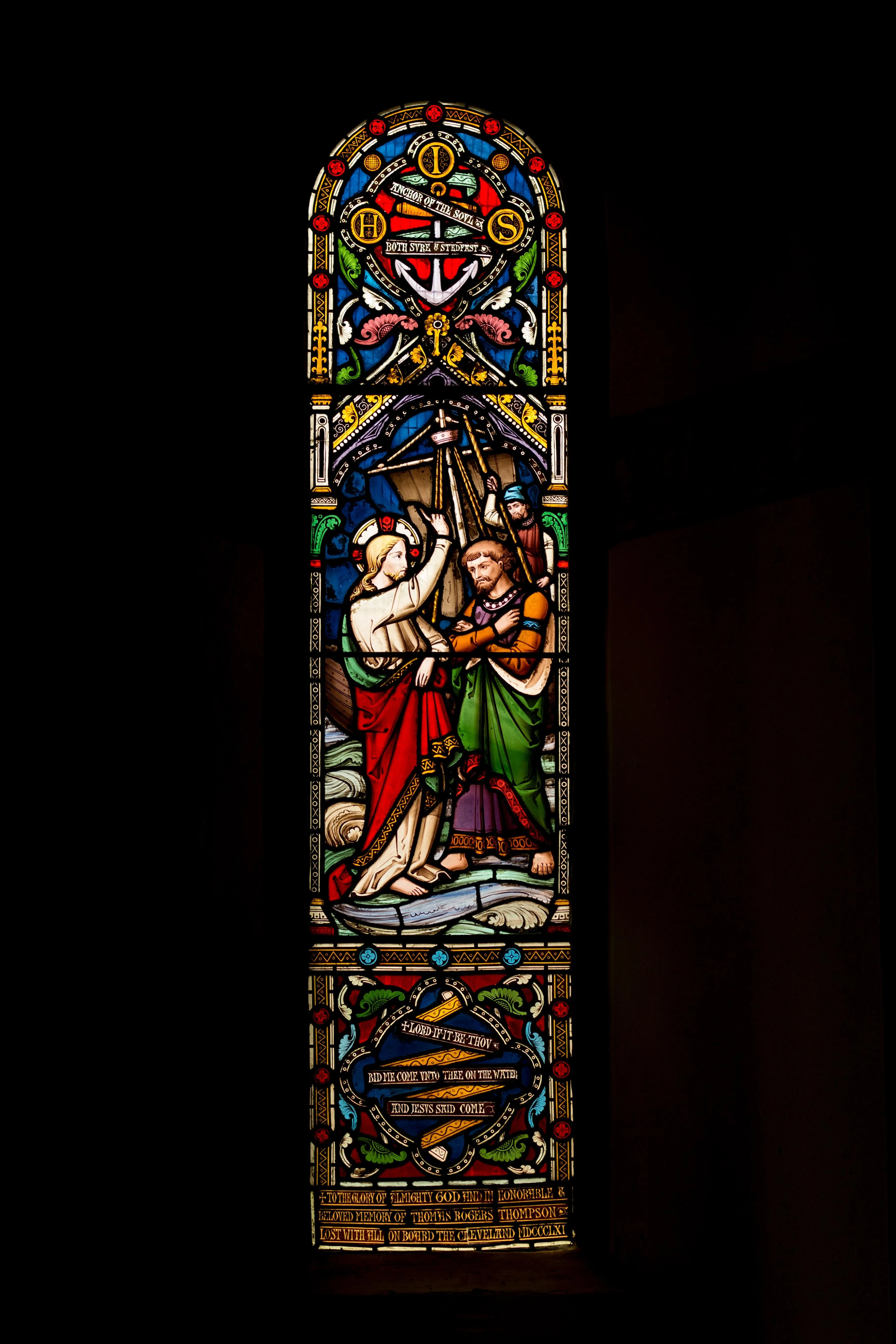 Colorful Stained Glass Window in Religious Building HD