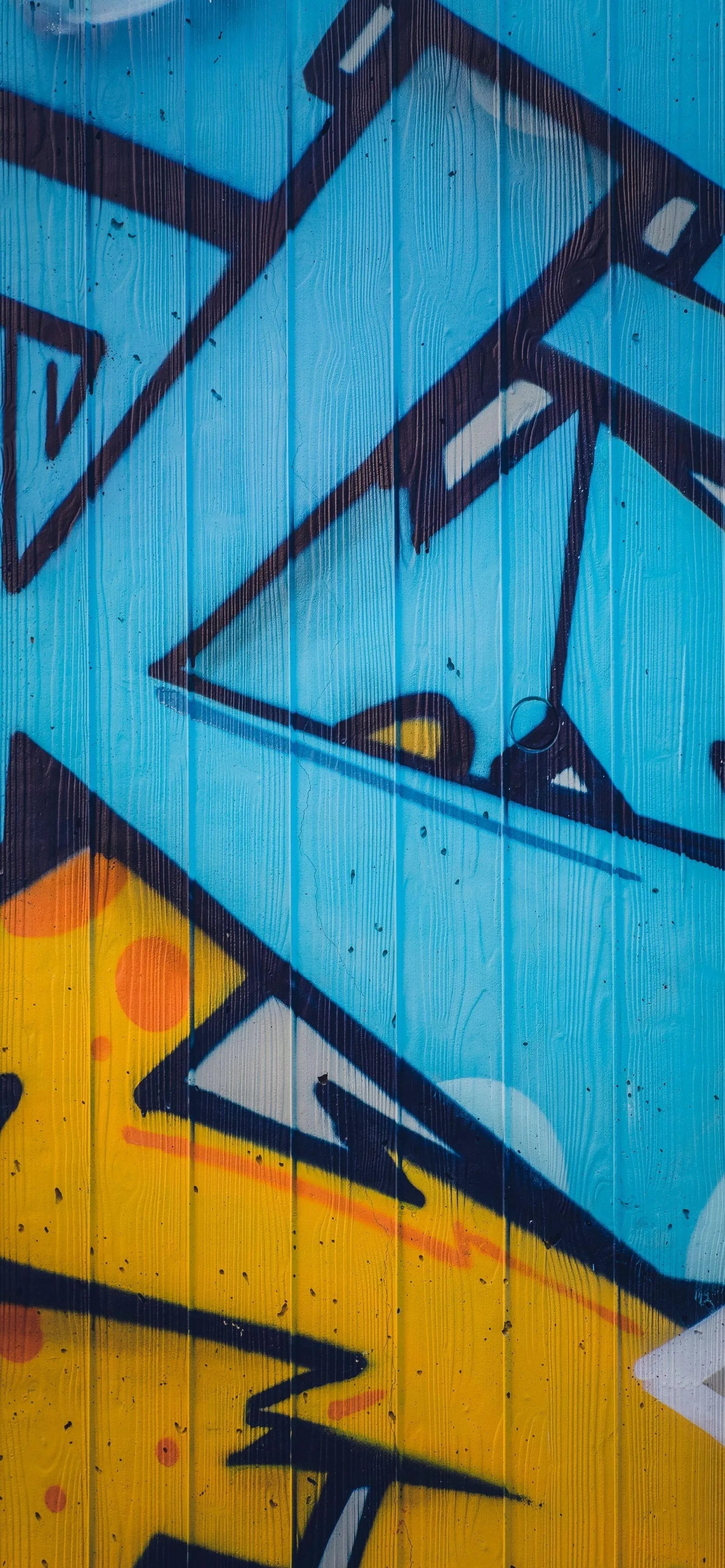 Colorful Urban Wall Art in Abstract Graffiti Style Wallpaper