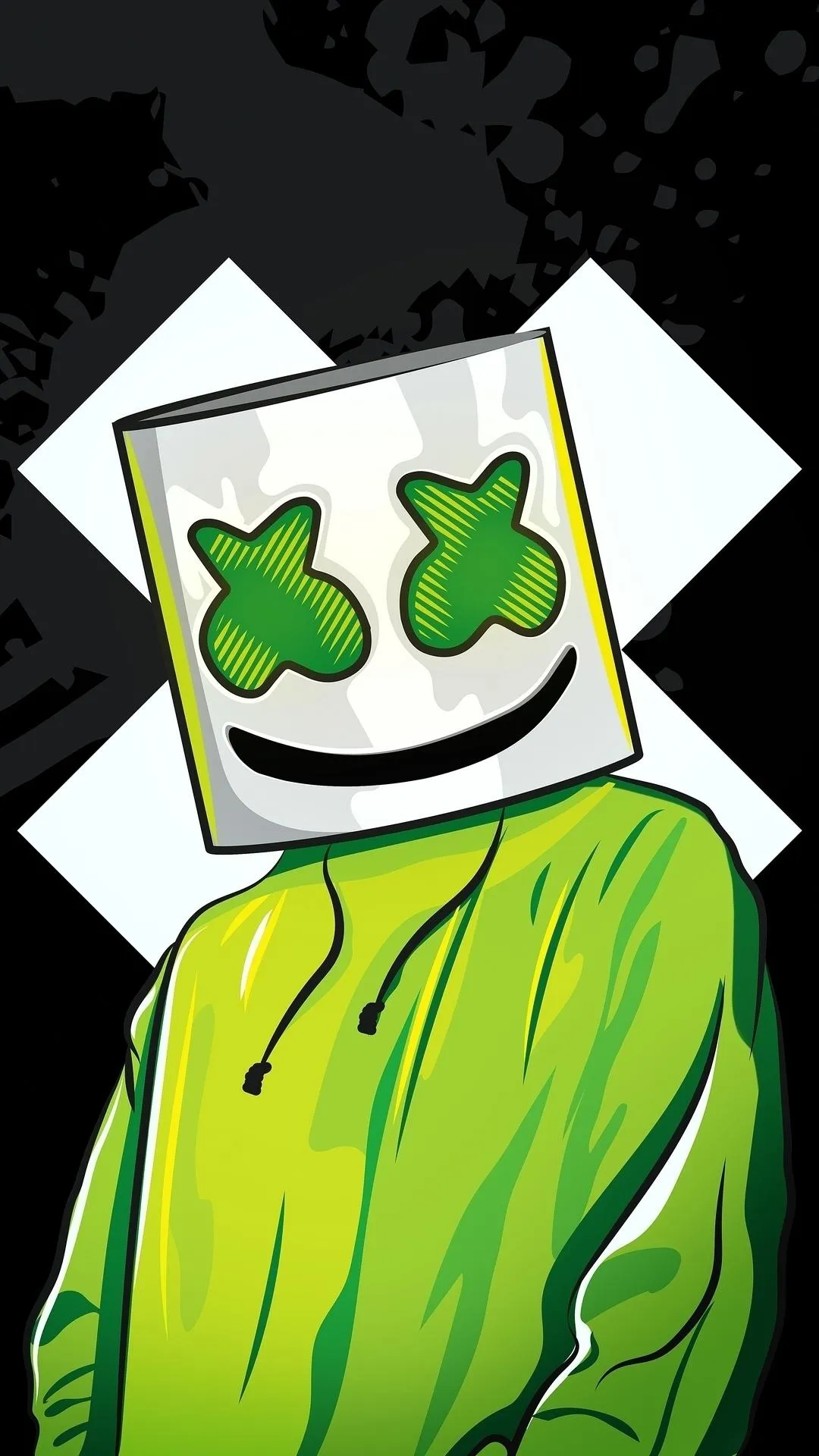 Cool DJ Character in Green Outfit Digital Artwork Wallpaper