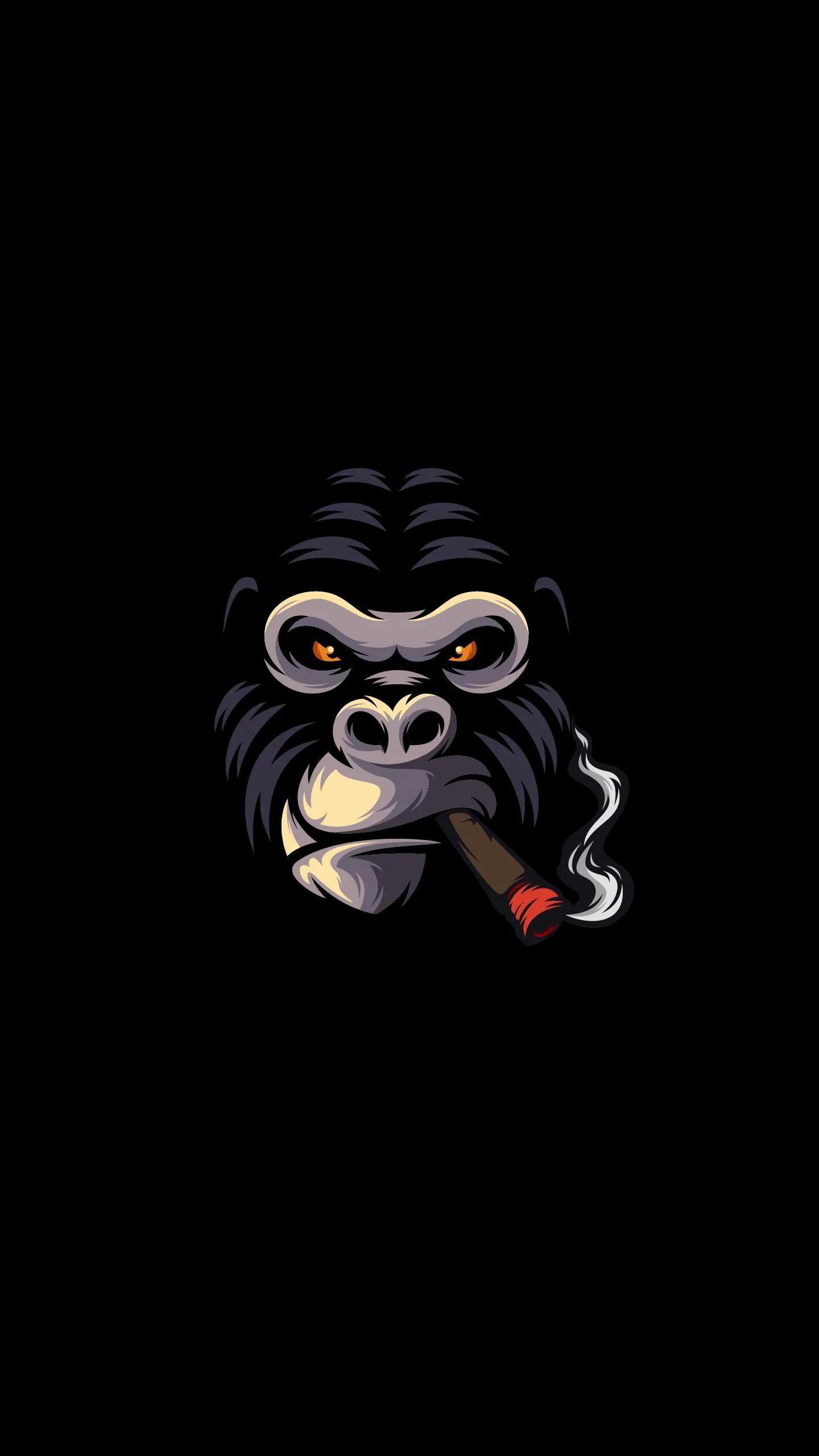 Cool Monkey Avatar on Dark Digital Art Phone Wallpaper
