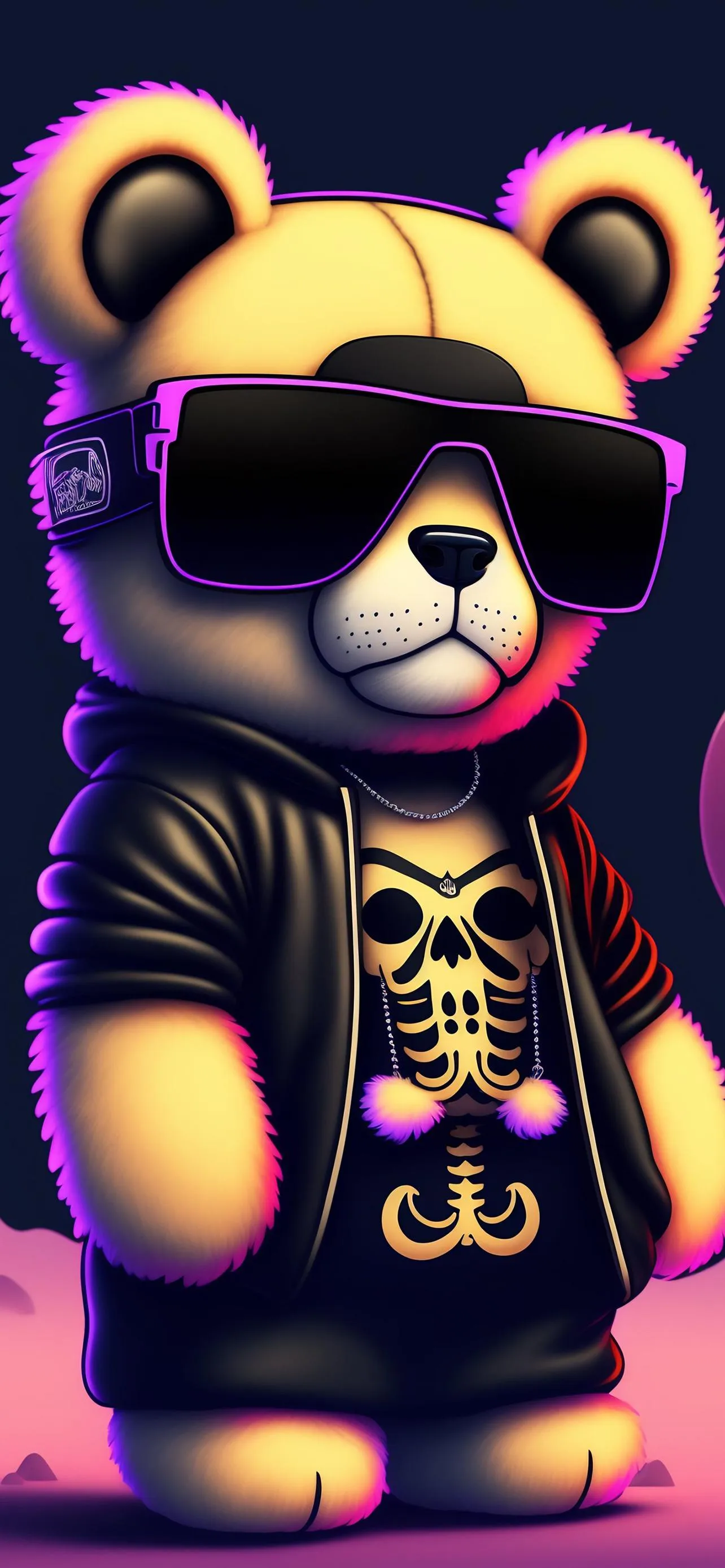 Cool Teddy Bear in Hoodie and Shades with Bold Style