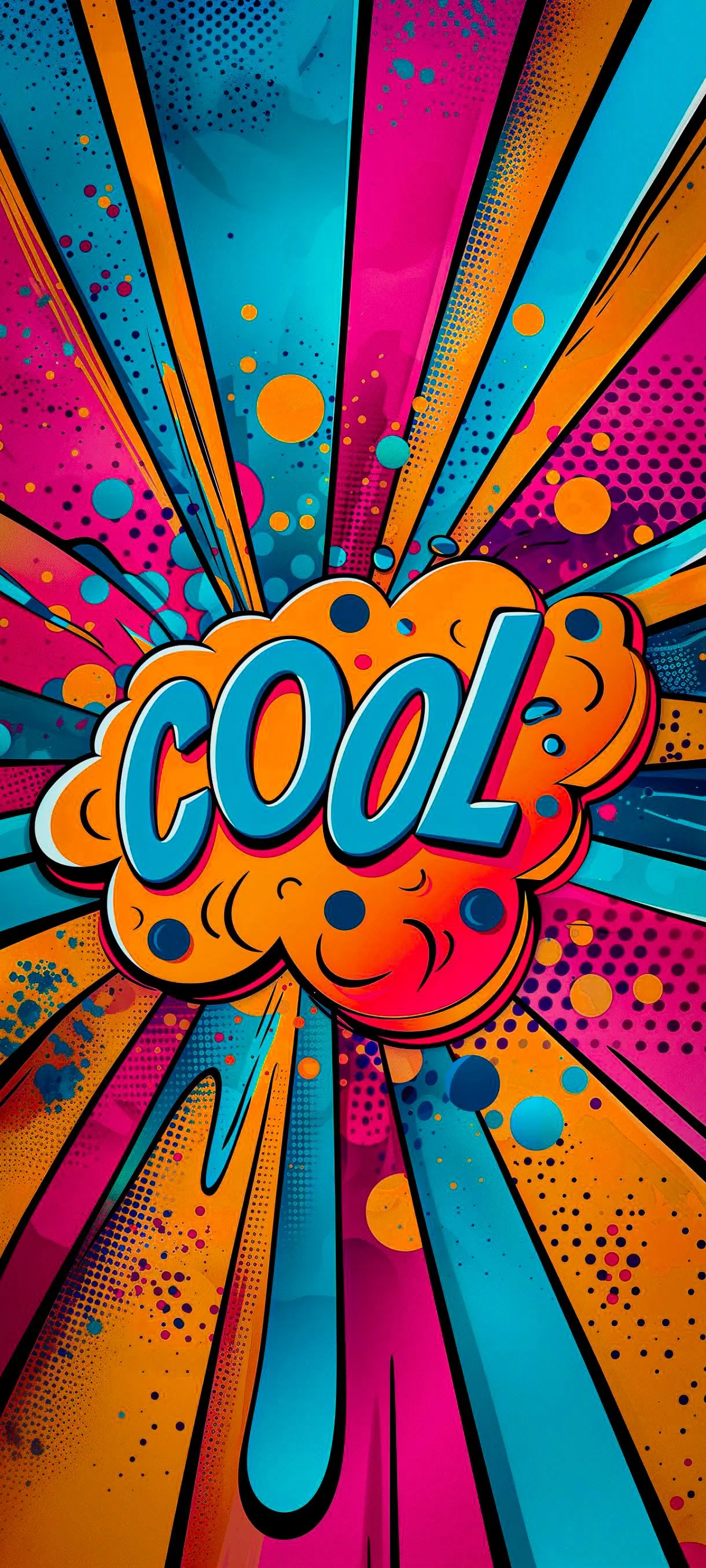 Cool Text Comic Style Color Burst Pop Art Theme Wallpaper