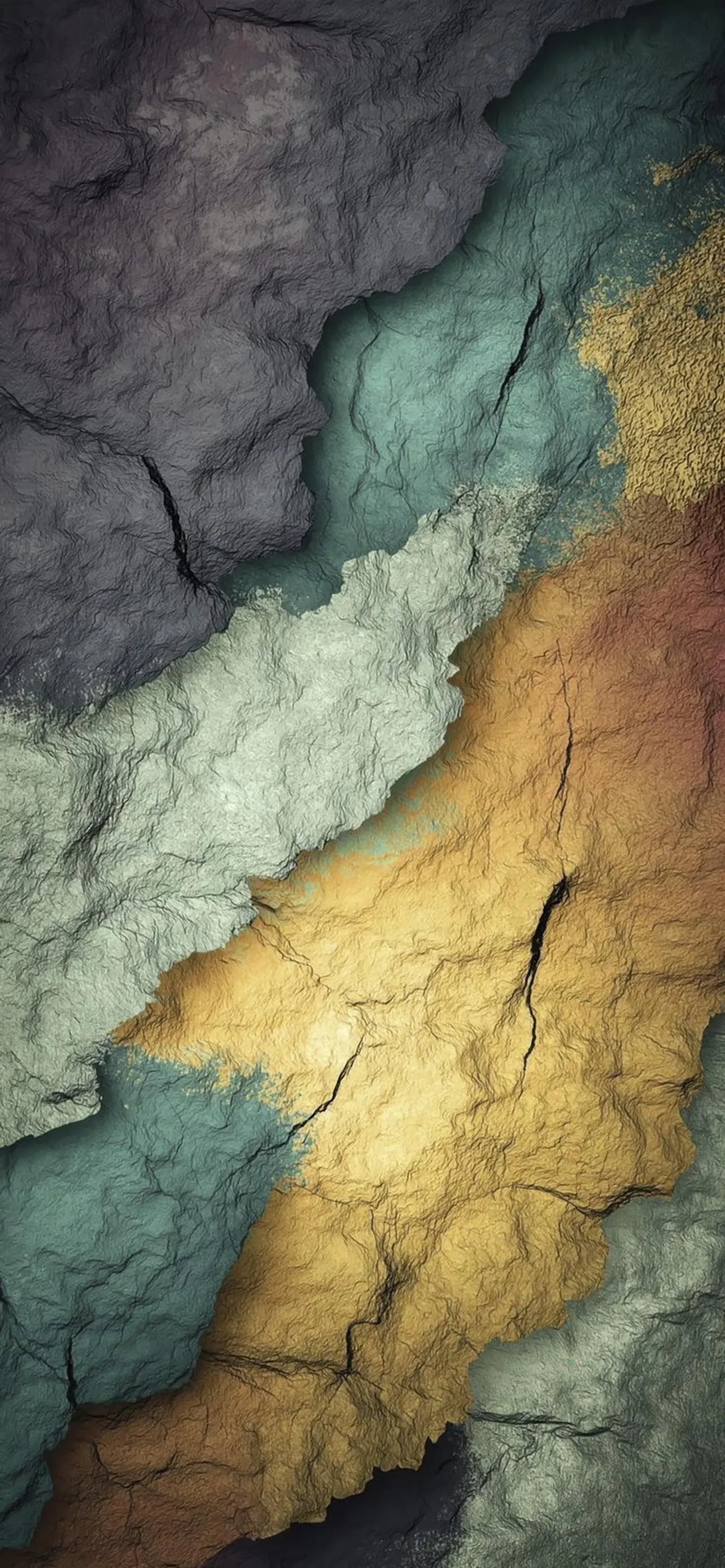 Cracked Earth Texture in Muted Colors Abstract Wallpaper