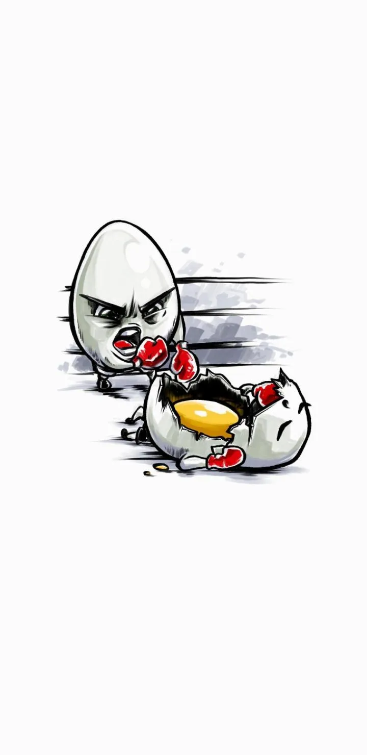 Cracked Egg Funny Cartoon Character Illustration Wallpaper