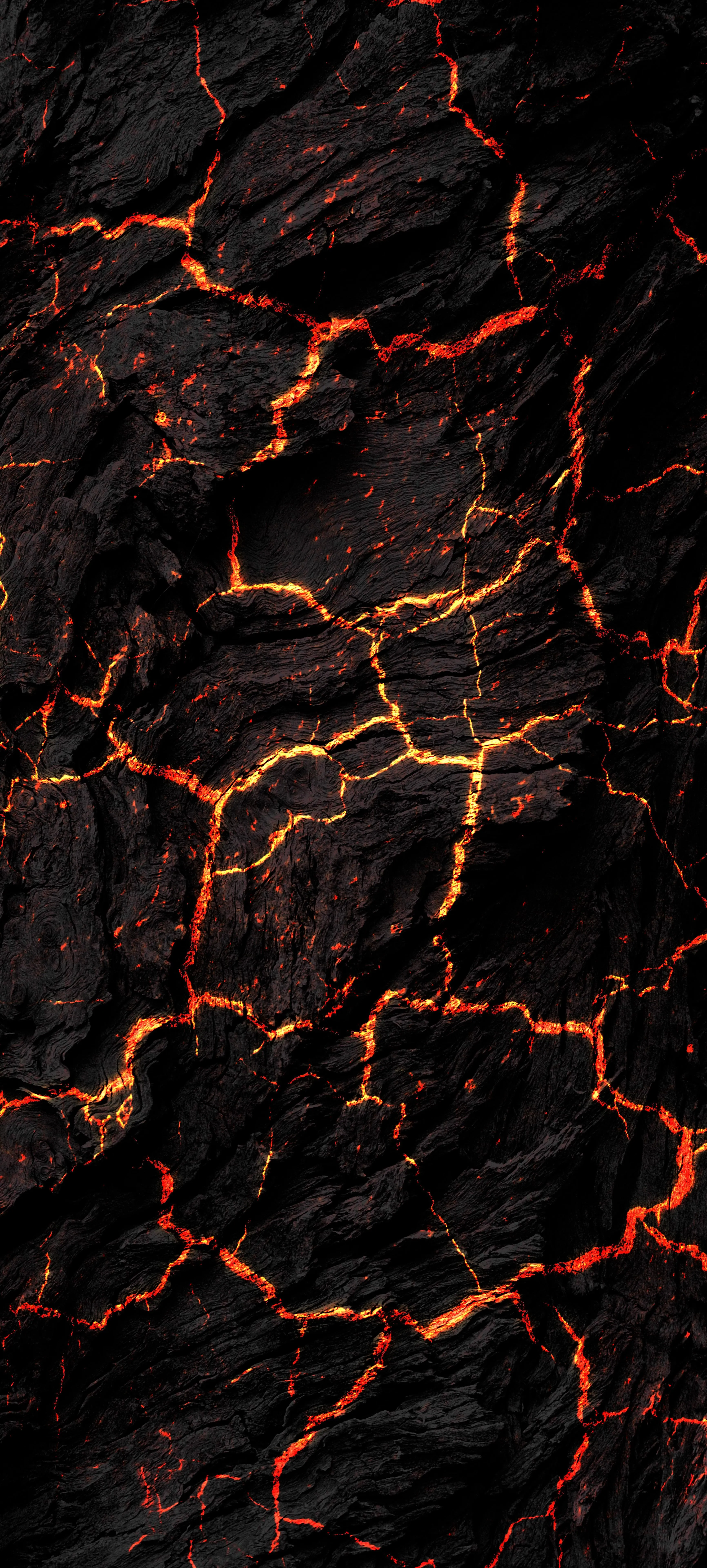 Cracked Lava Texture with Glowing Red Hot Surface Image