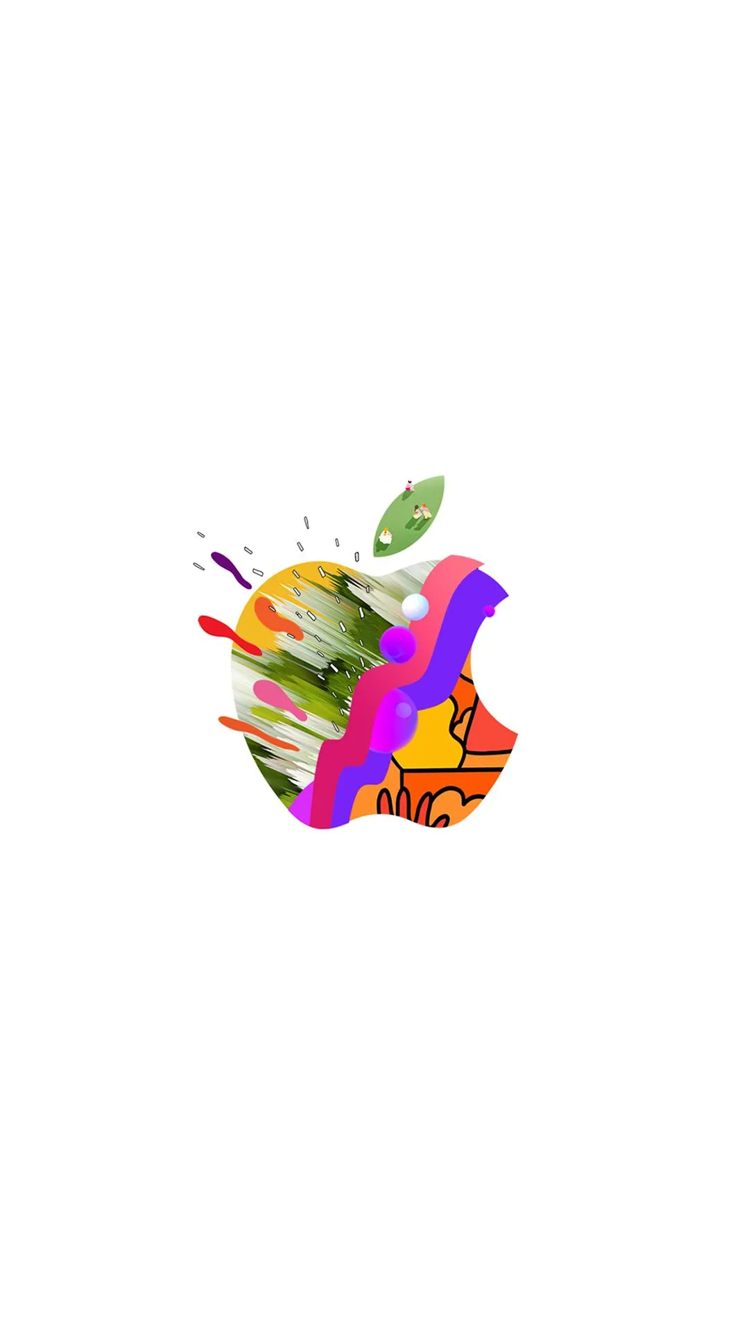 Creative Apple Illustration Colorful Wallpaper for Phones