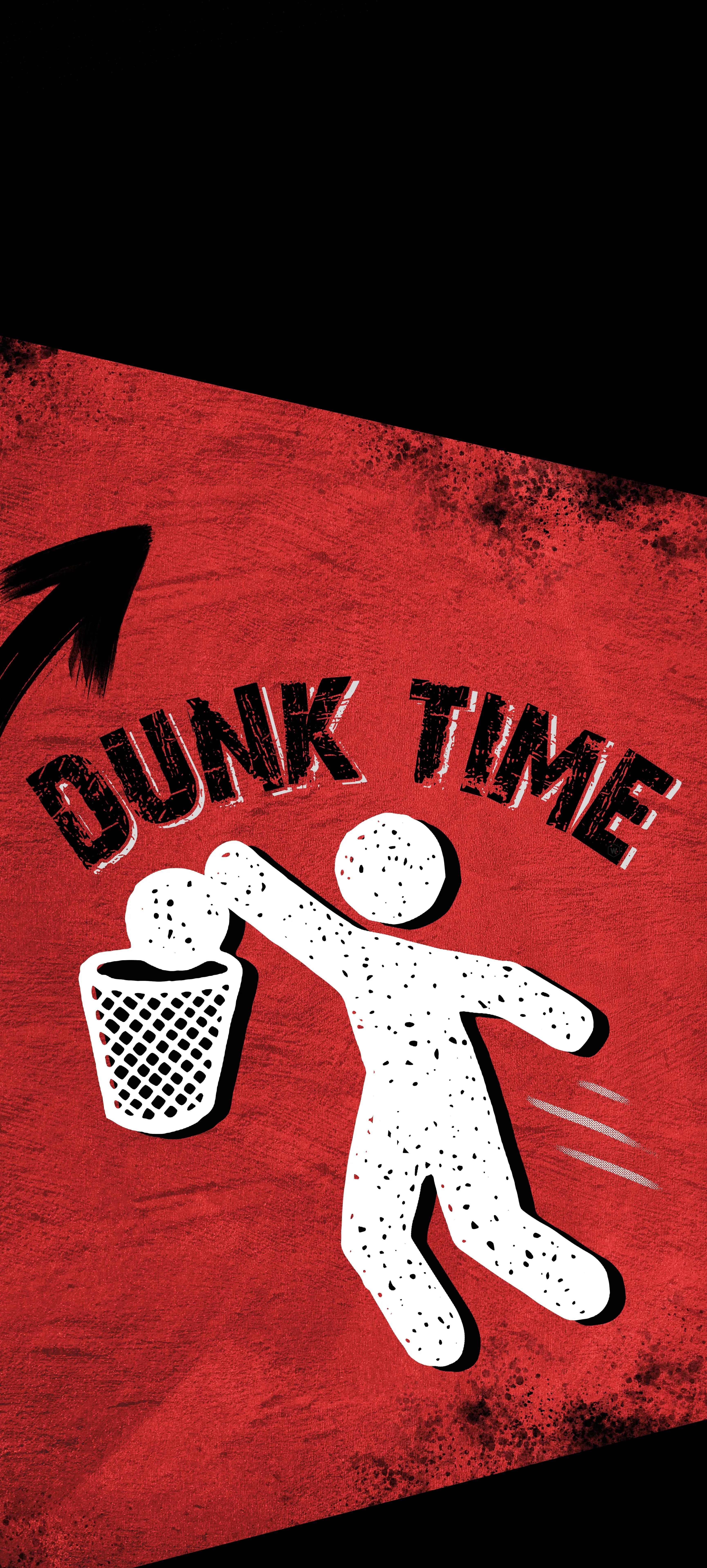 Creative Dunk Time Illustration with Basketball Theme