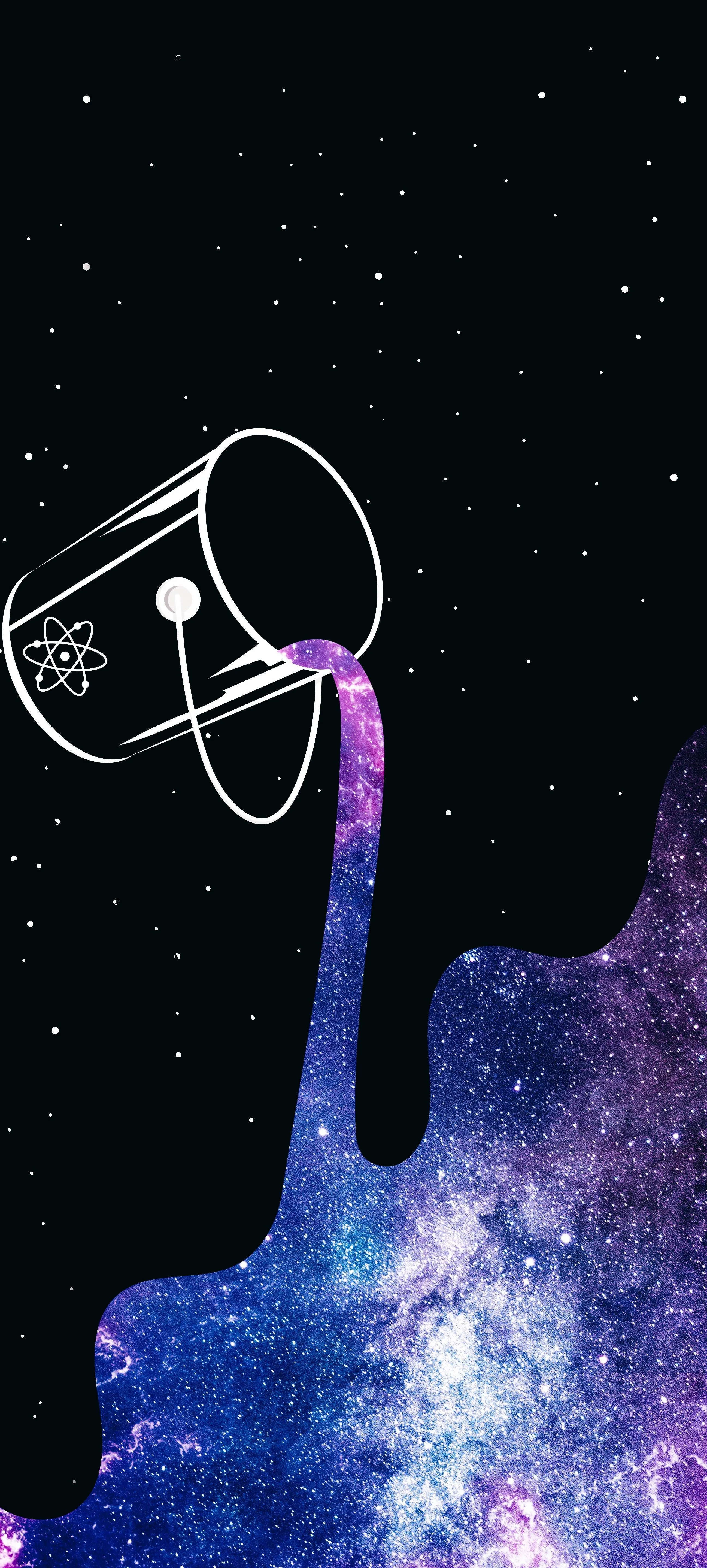 Creative Space and Galaxy Pouring Out of Glass Wallpaper