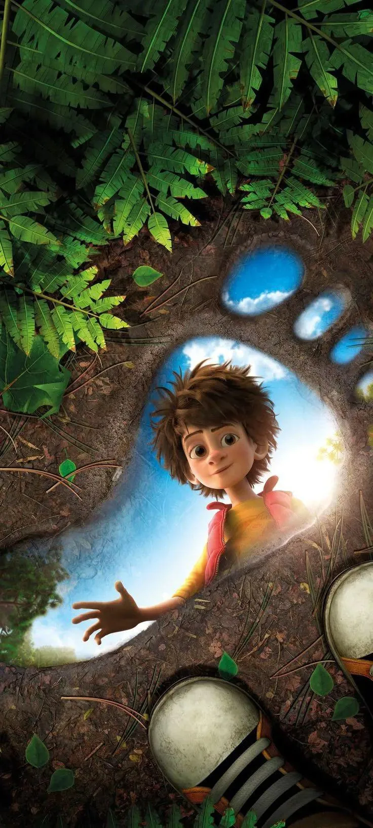 Curious Young Explorer Surrounded by Glowing Jungle Lights