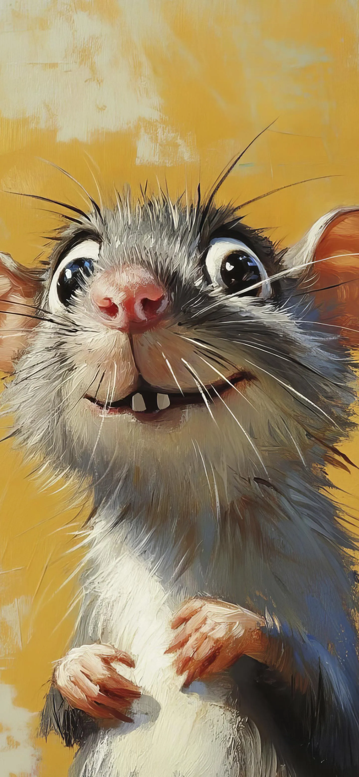 Cute Animated Rodent Character with Happy Expression