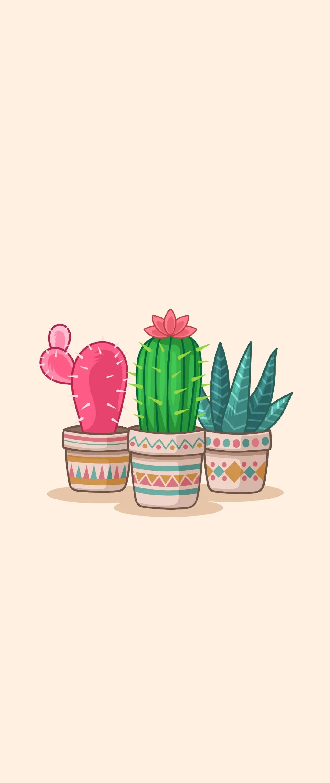 Cute Cactus Illustration Wallpaper for Smartphones