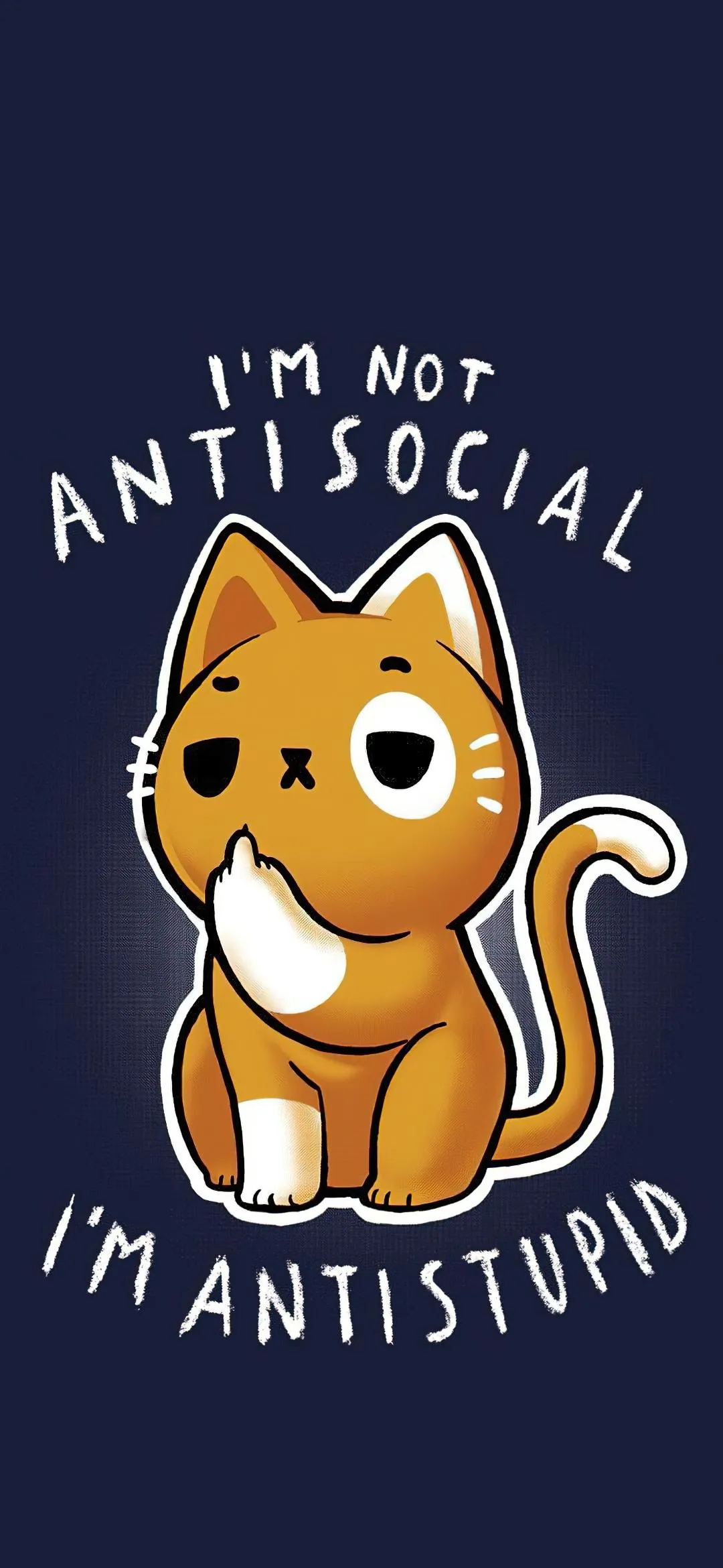 Cute Cartoon Character Funny Mobile Wallpaper with Text