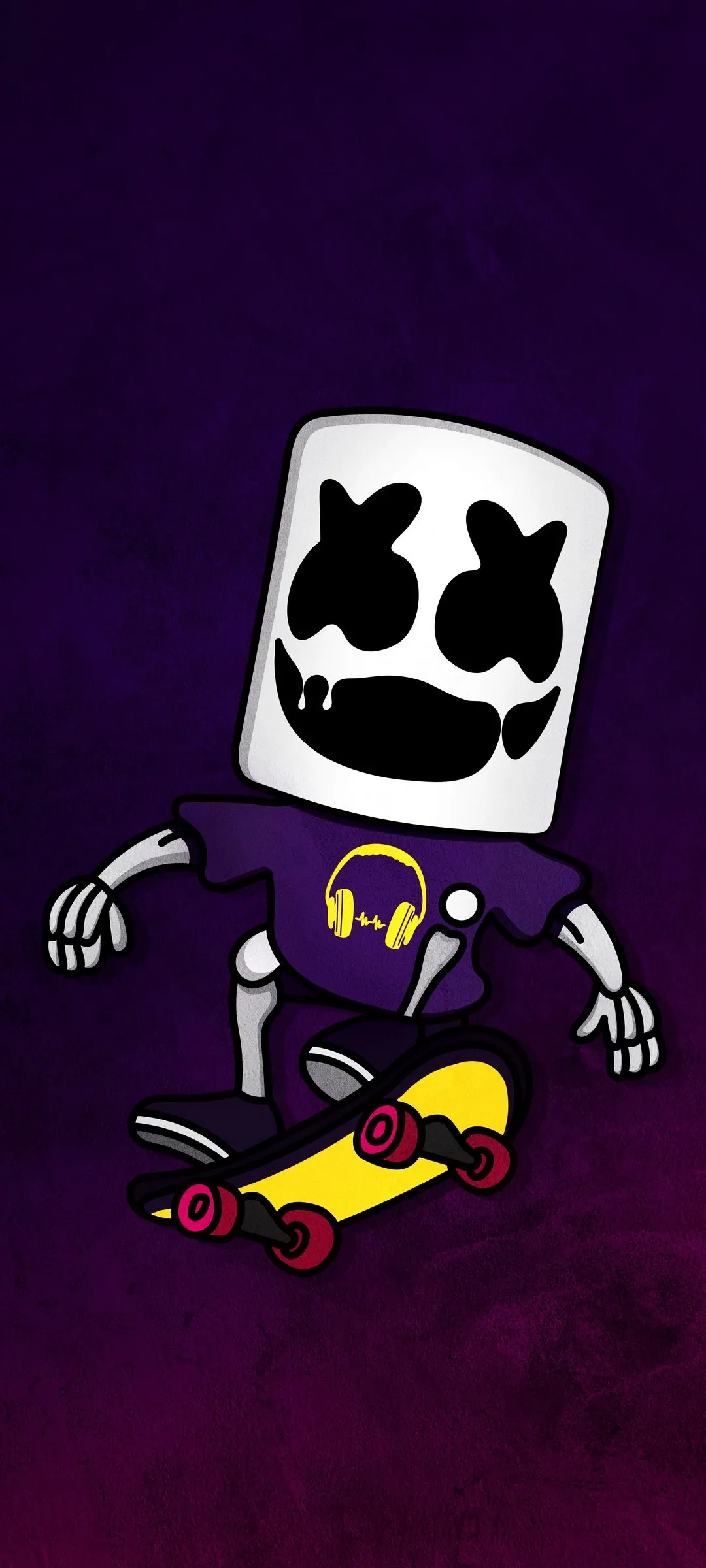 Cute Cartoon Character Marshmallow with Dark Purple Background