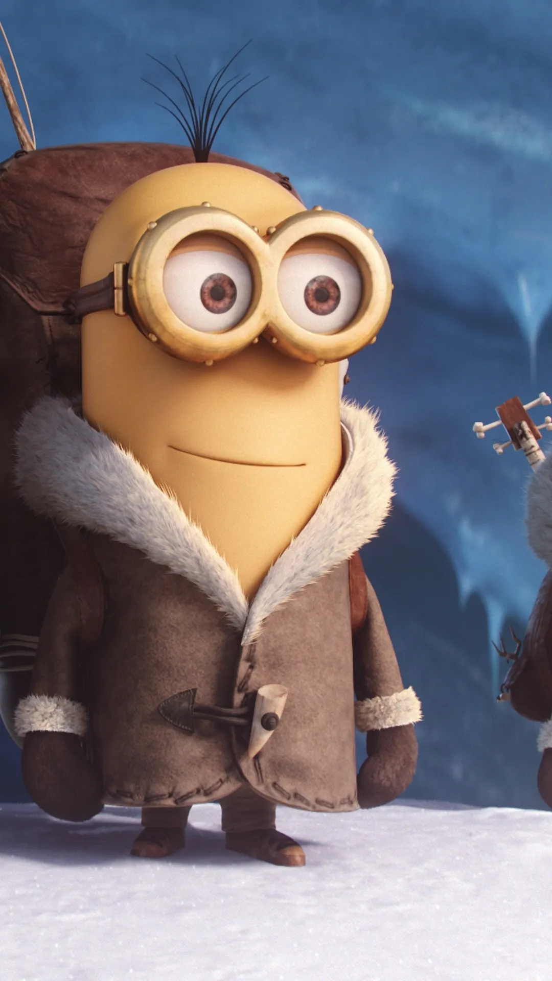 Cute Cartoon Character Standing in Snow Scene Wallpaper