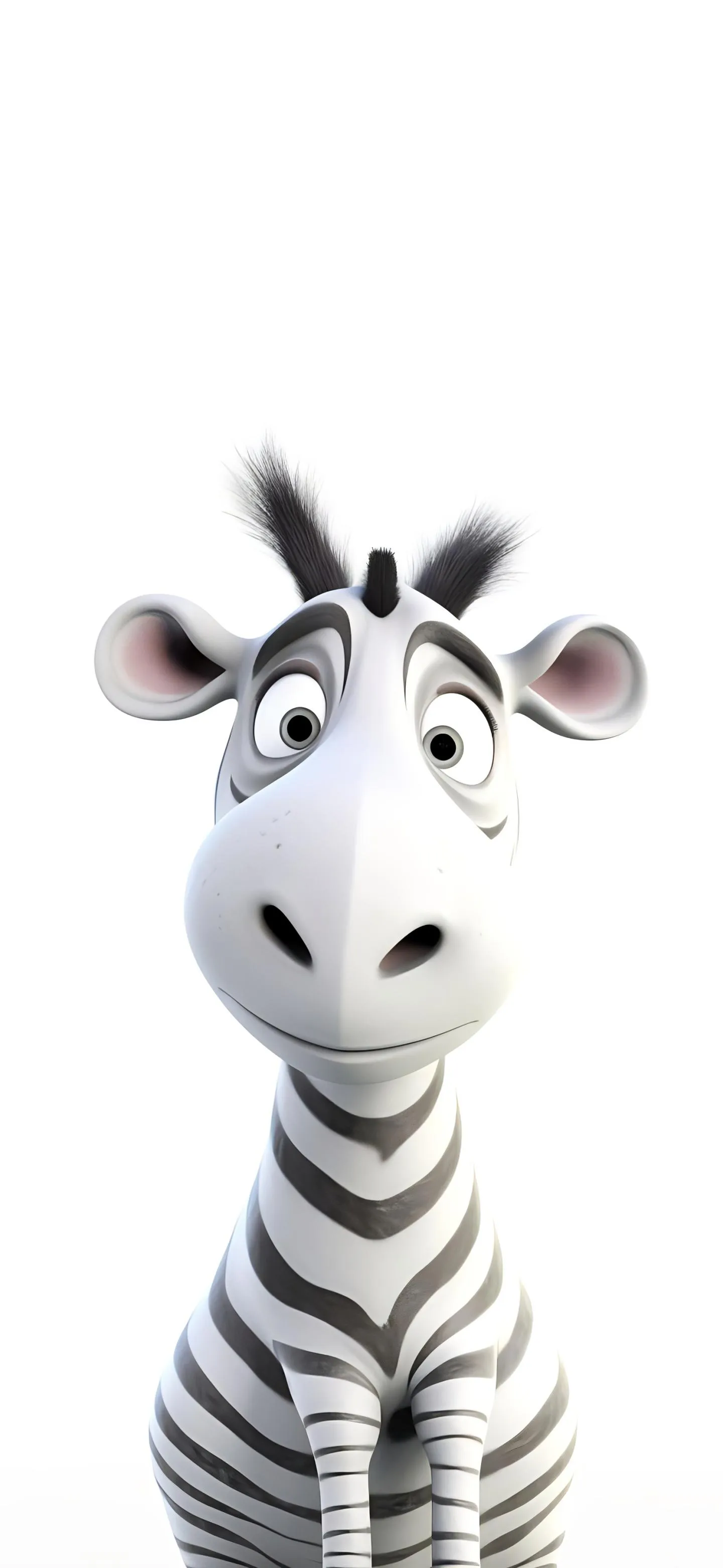 Cute Cartoon Zebra on White Background Wallpaper HD