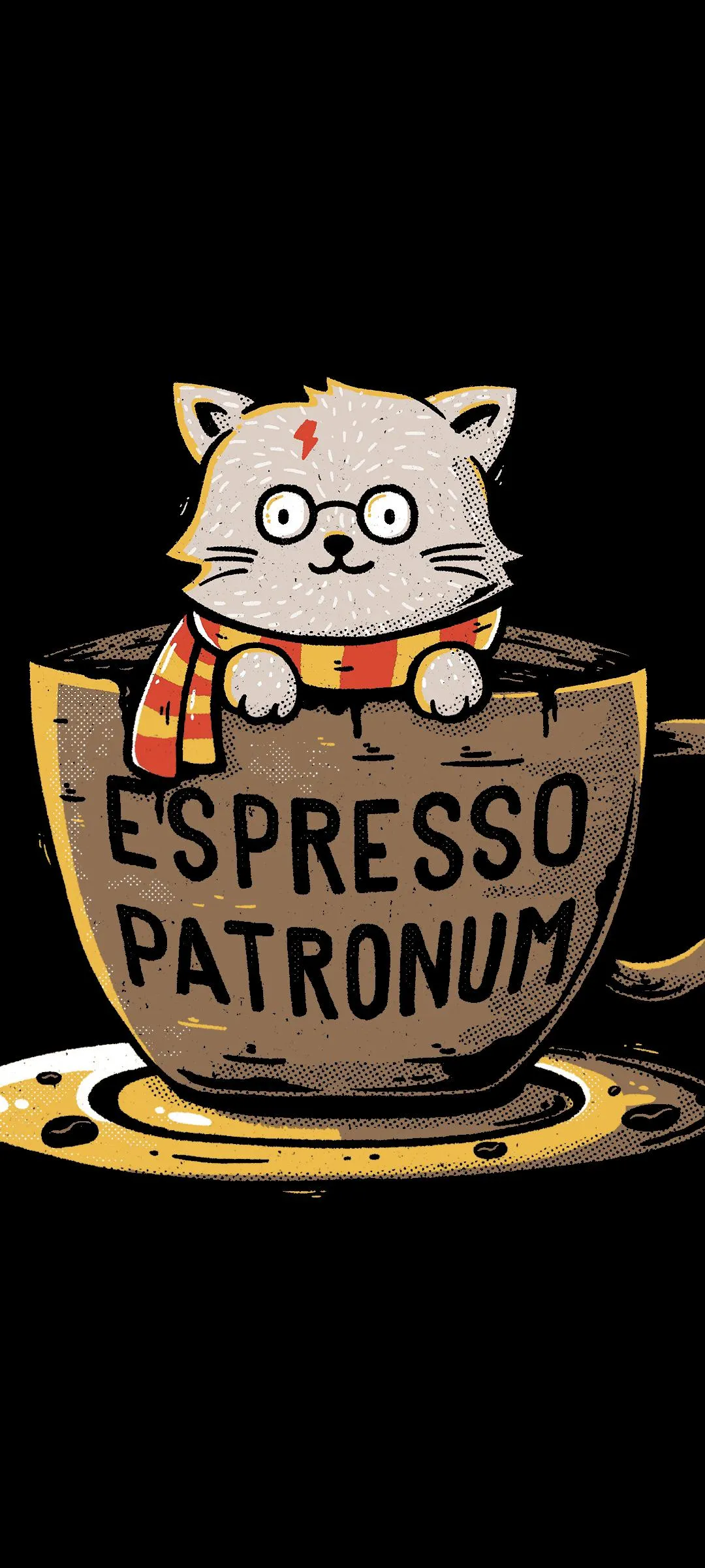Cute Cat Holding Espresso Patronum Mug with Glasses