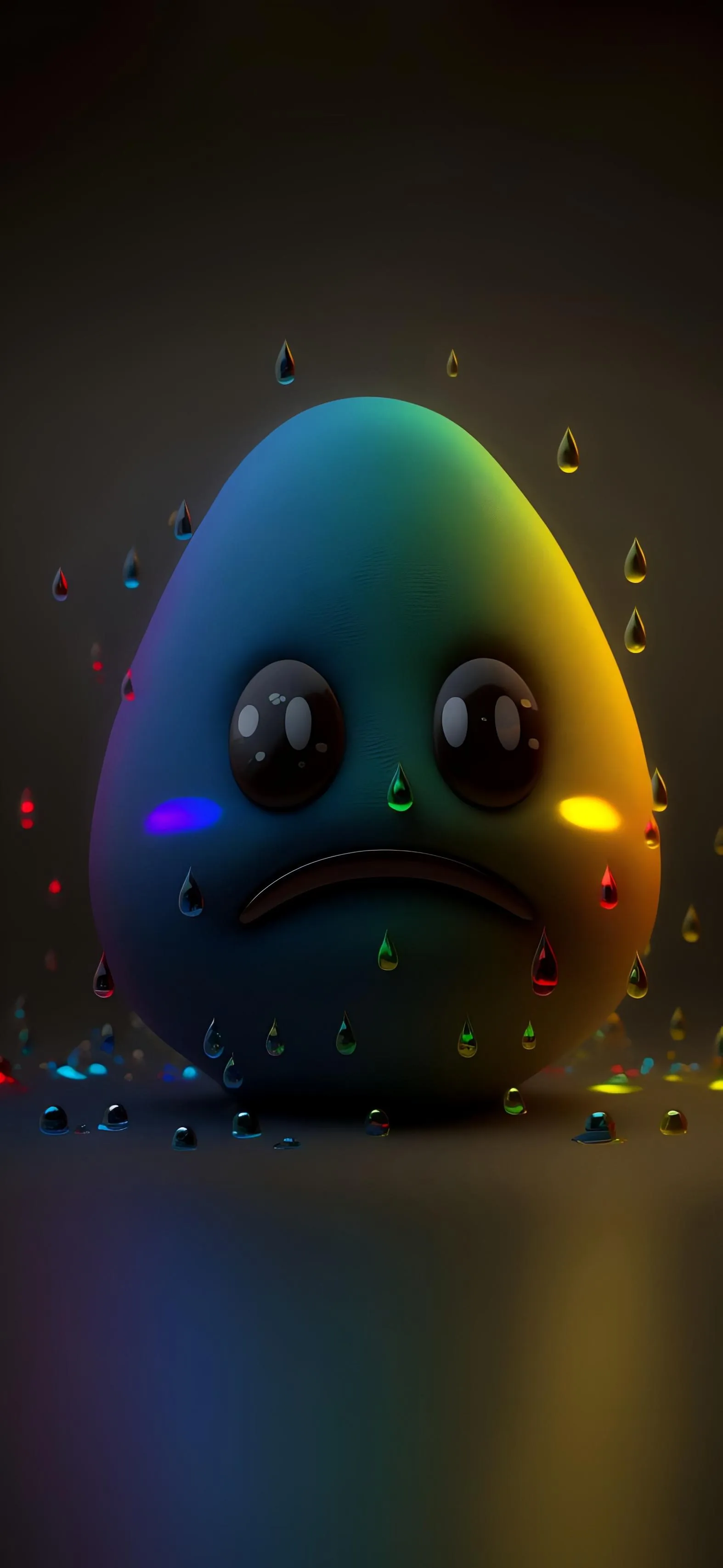 Cute Colorful Egg Creature With Glowing Expression