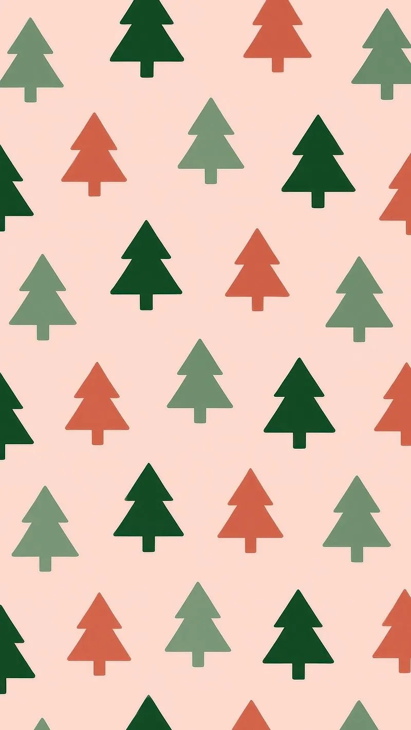 Cute Holiday Tree Pattern with a Soft Cozy Seasonal Warmth