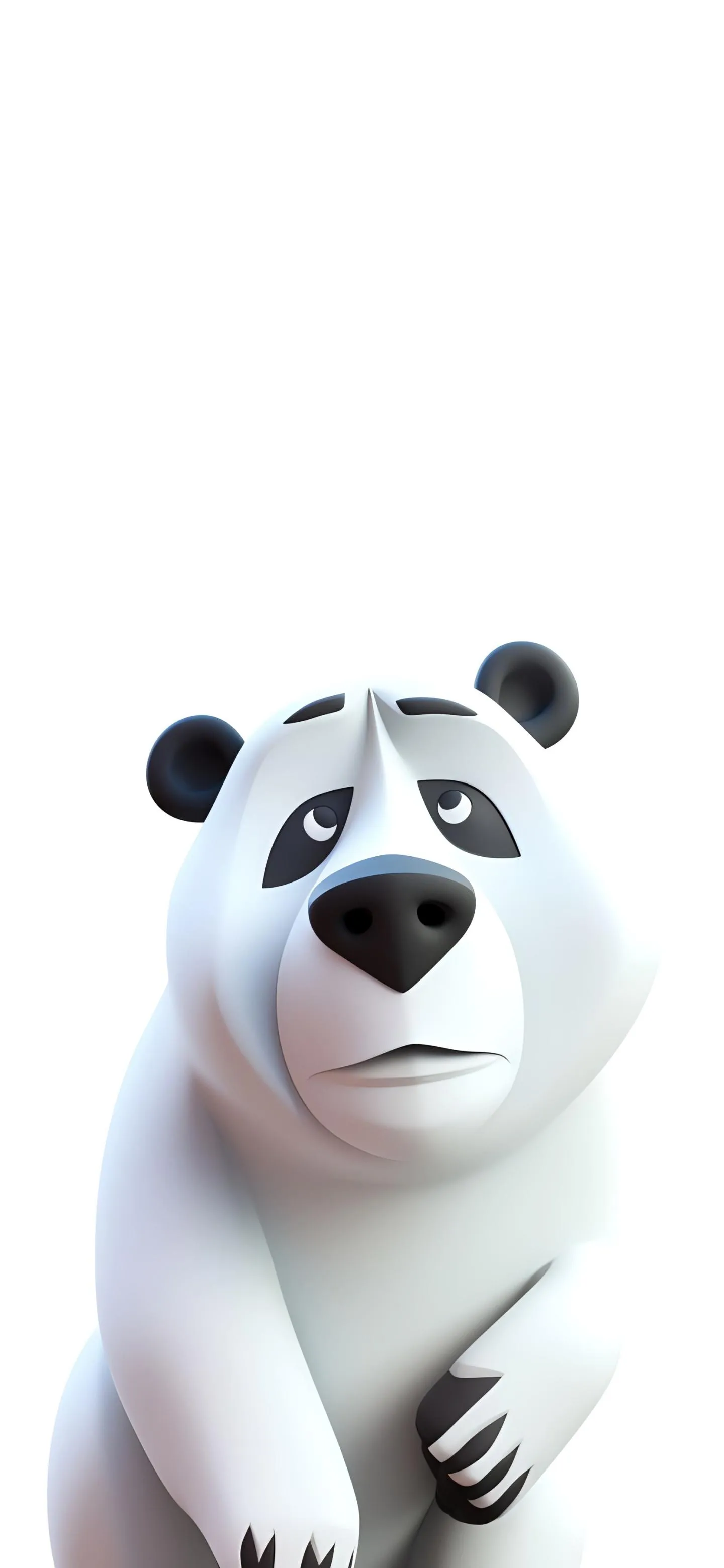 Cute Polar Bear Minimal Illustration on White Theme