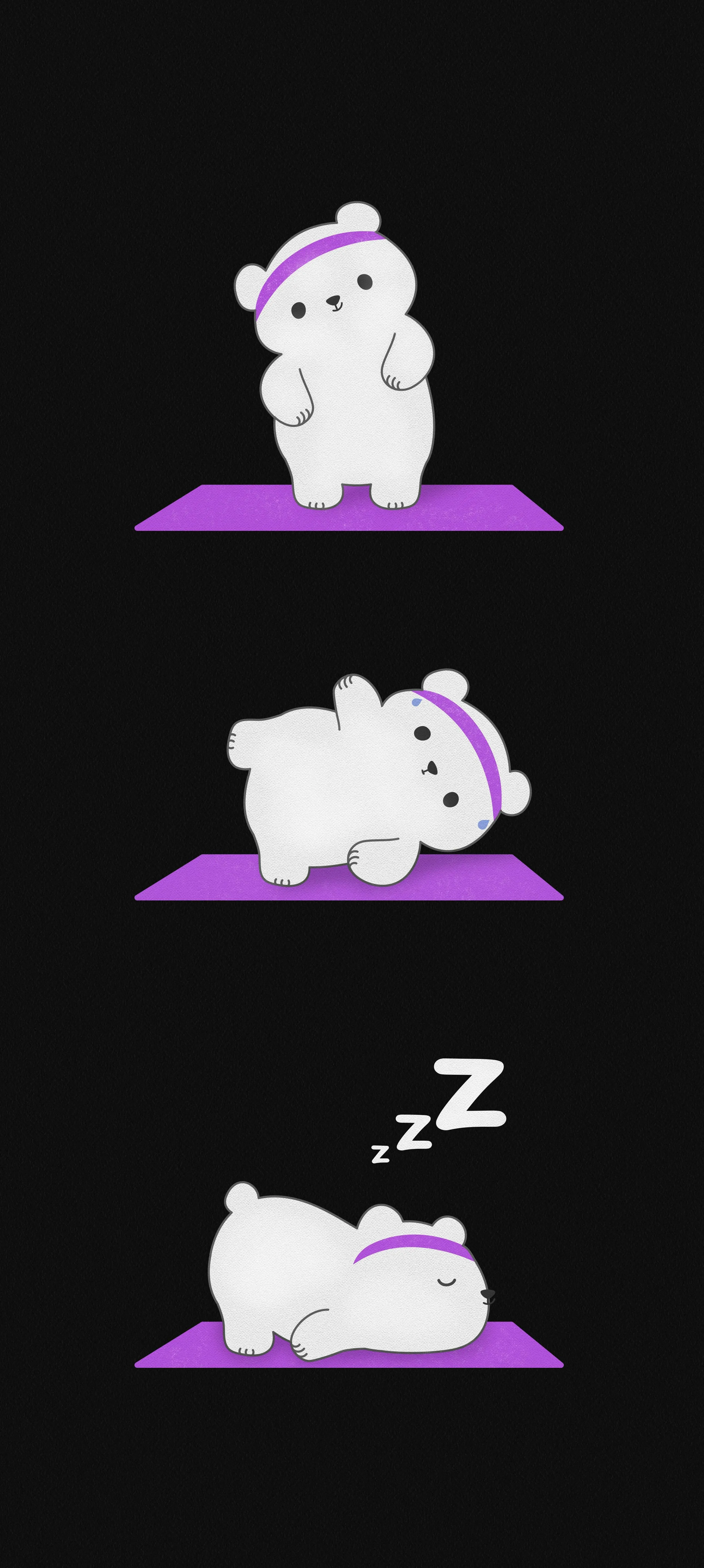 Cute Sleeping Cartoon Hippos in Three Fun Poses Image