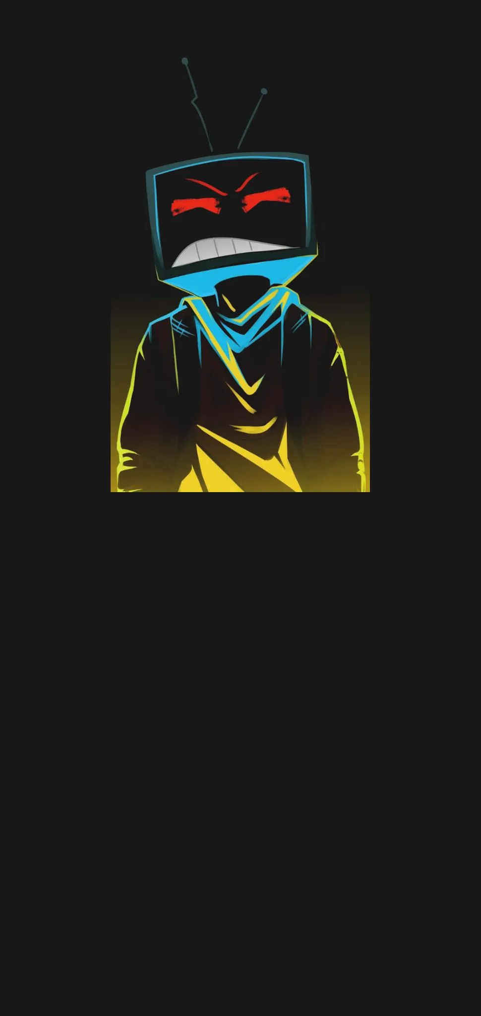Cyberpunk Glowing Neon Man Mobile Wallpaper Design
