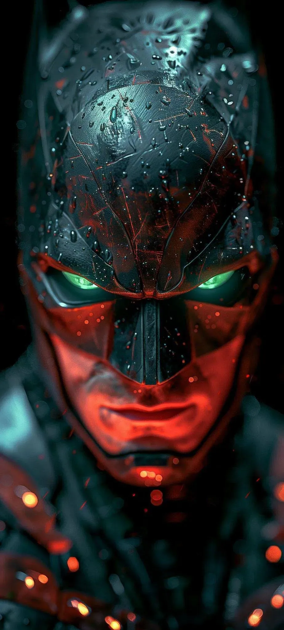 Cyberpunk Warrior with Neon Light Effects Face View