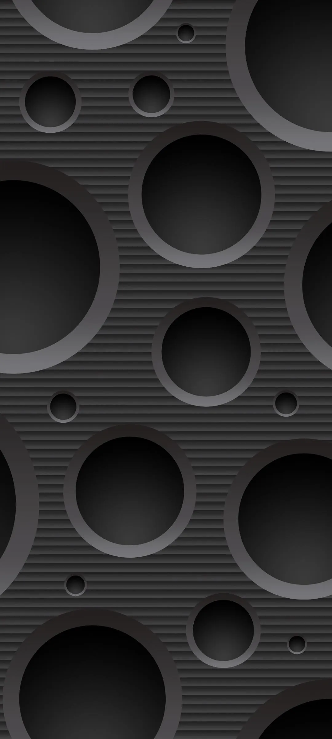 Dark 3D Circles Depth Modern Monochrome Design Wallpaper