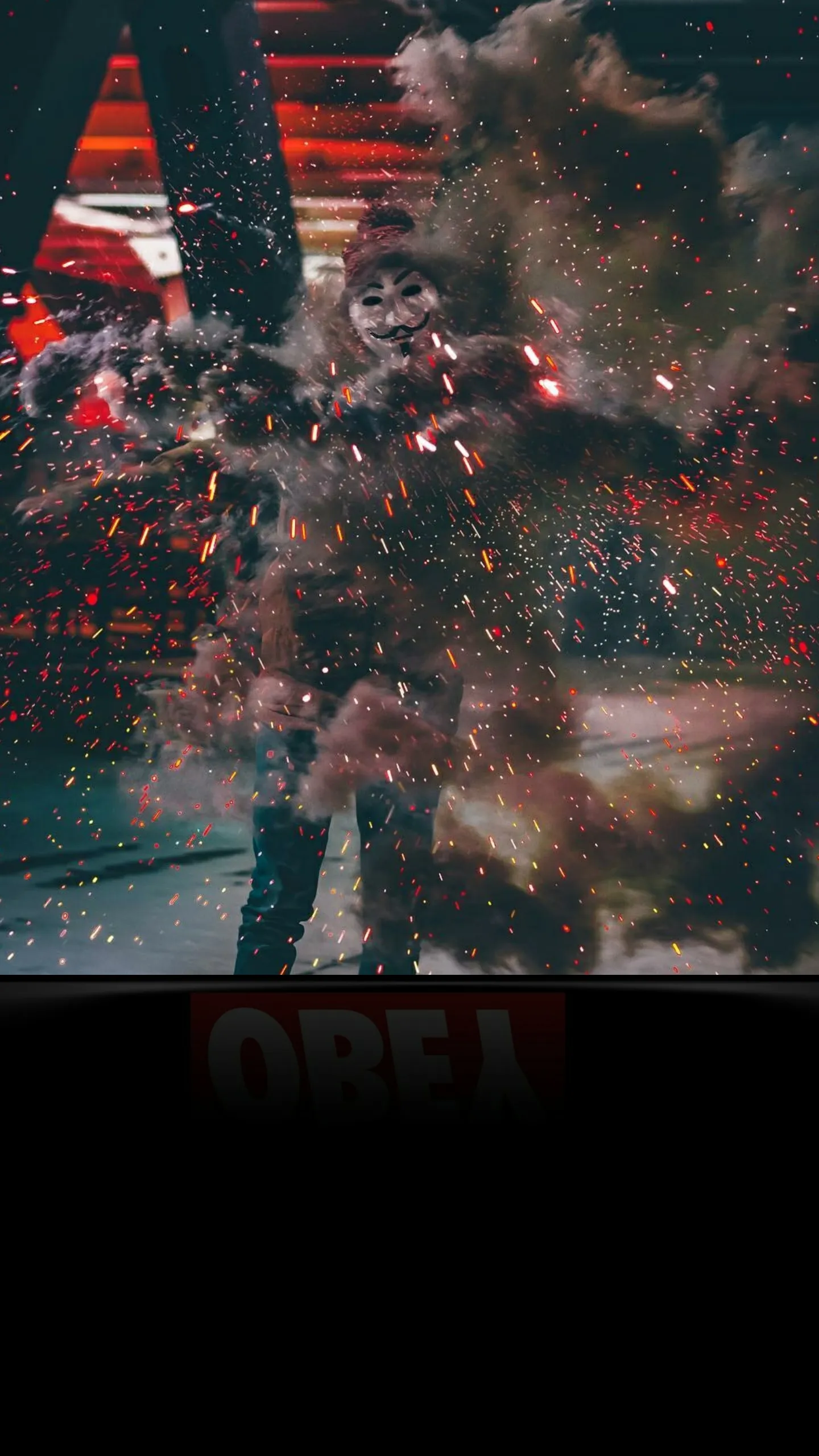 Dark Abstract Cityscape with Bright Neon Lights Night View