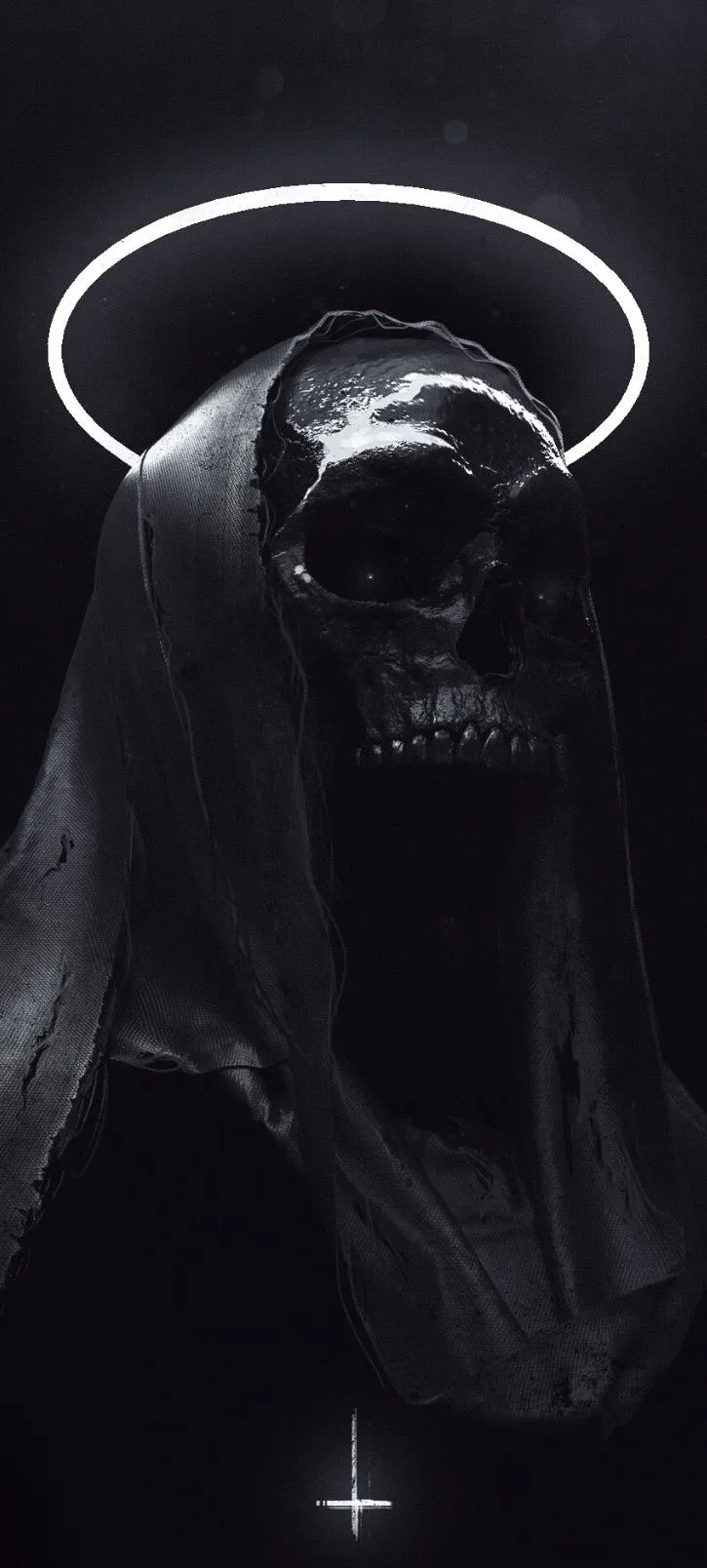 Dark Angel Portrait with Mysterious Aura Wallpaper HD