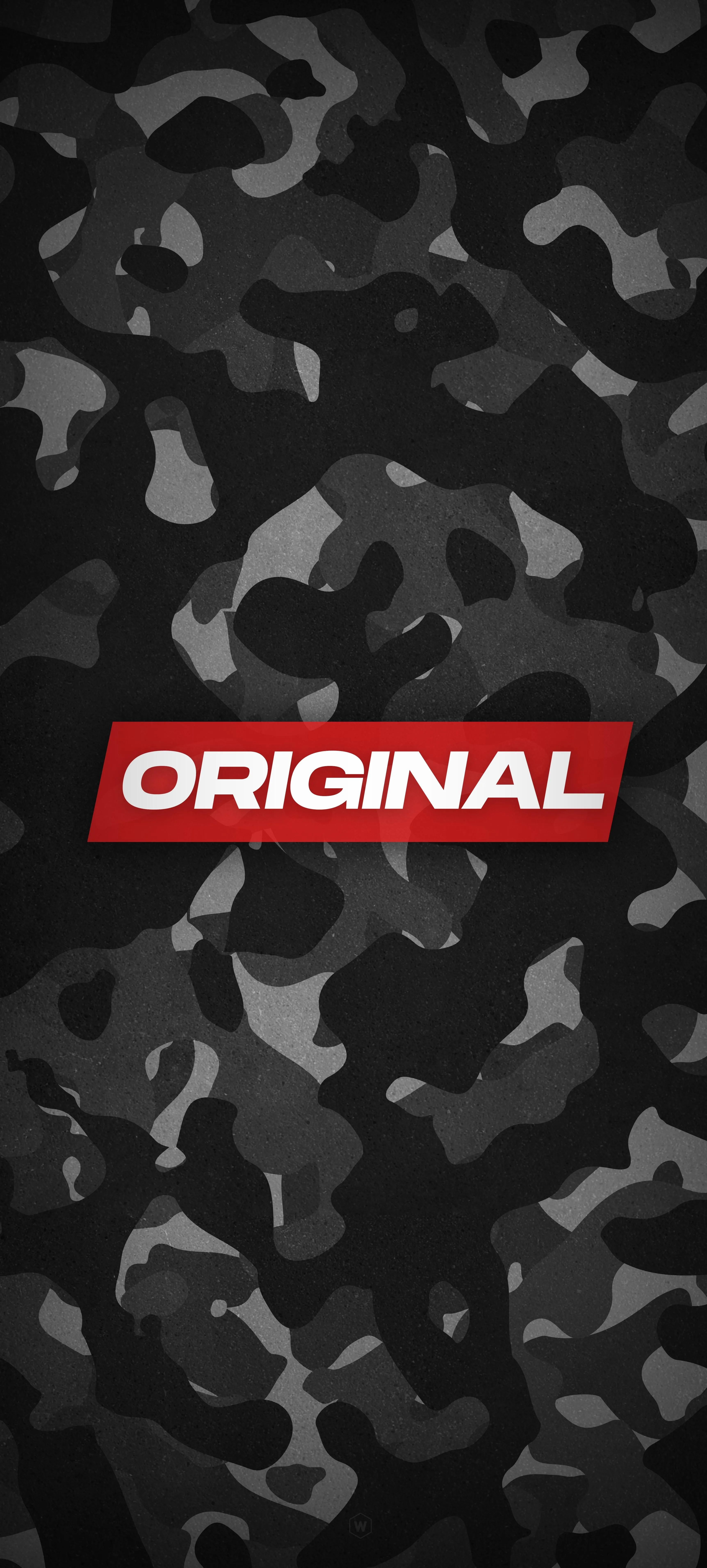 Dark Camouflage Background with Red Original Text Image