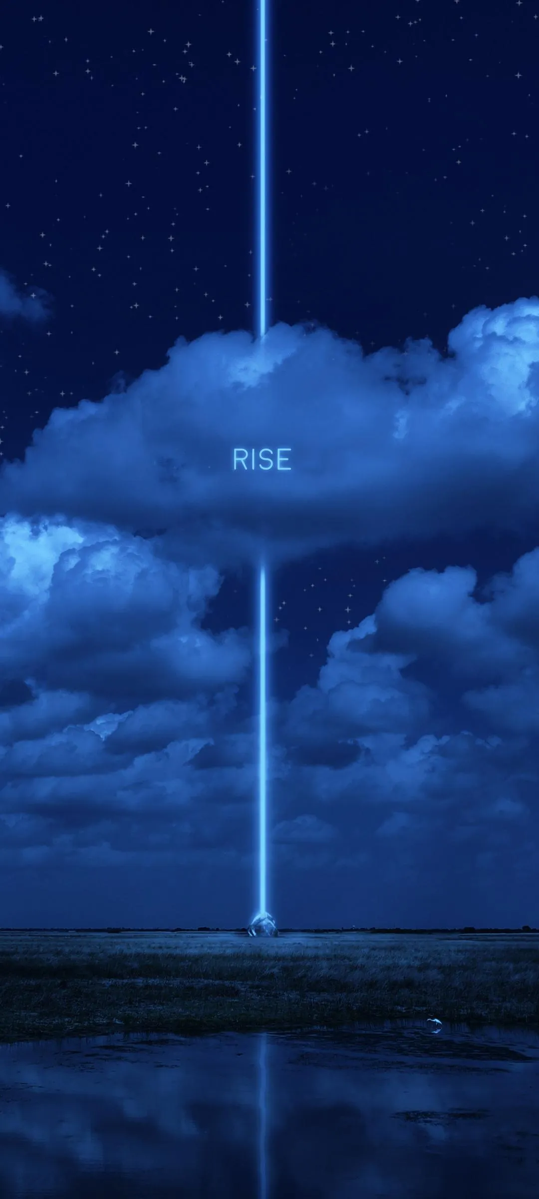 Dark Cloudy Night Sky with Moonlight Reflections Wallpaper