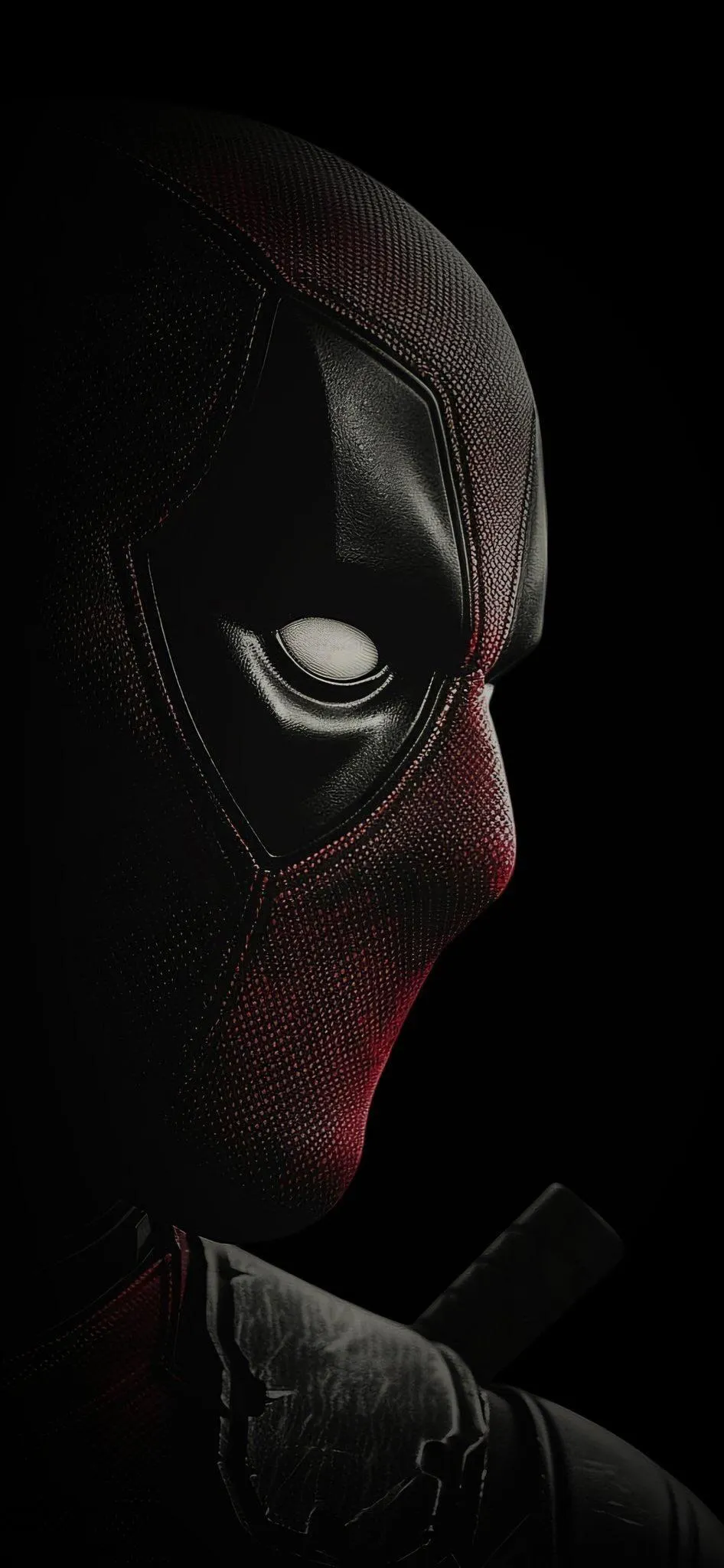 Dark Comic Style Hero Face With Red Background Wallpaper