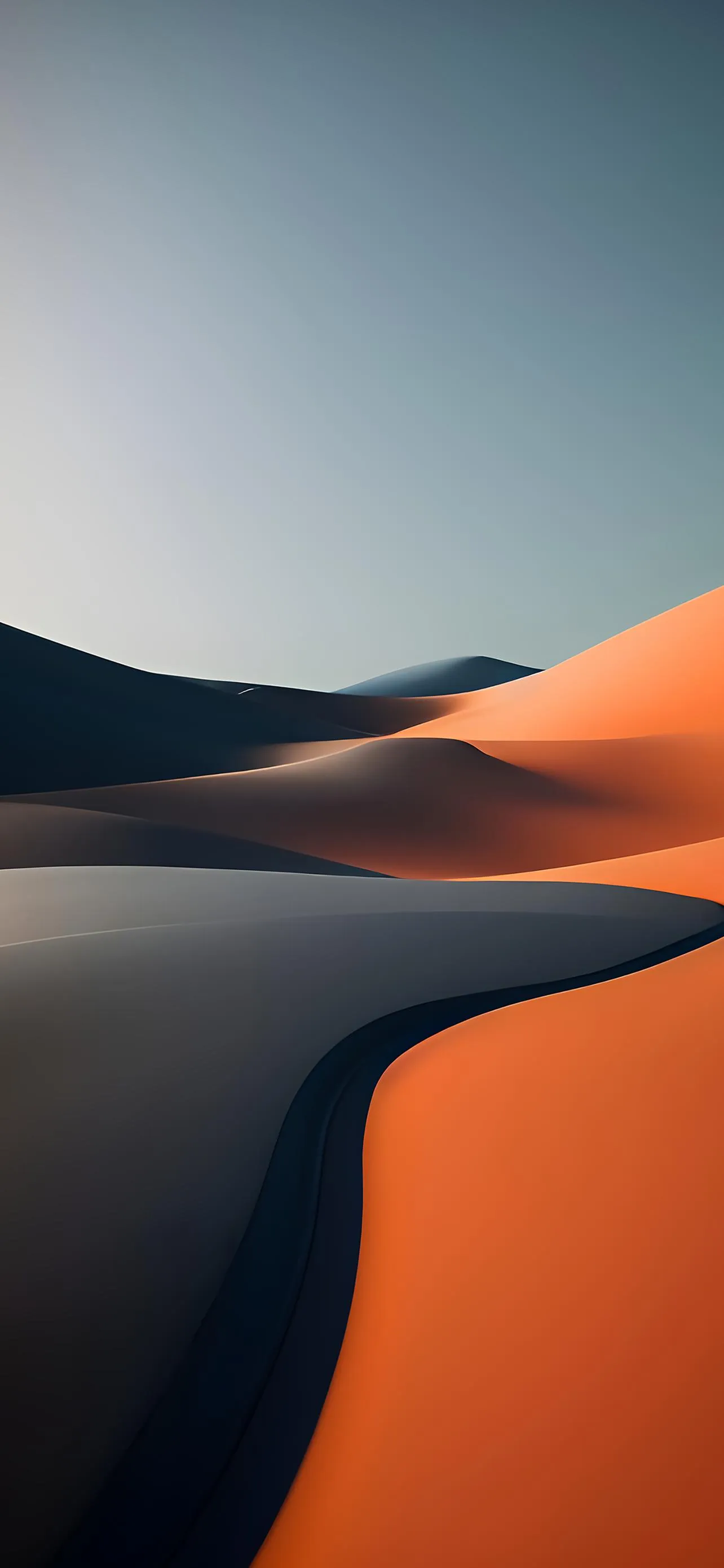 Dark Desert Dunes Under Twilight Evening Sky Wallpaper