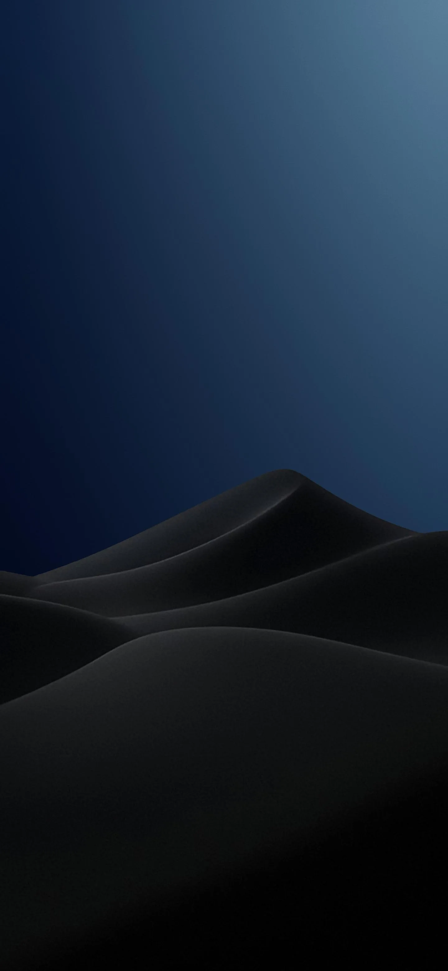 Dark Desert Night Landscape Under Blue Sky Wallpaper