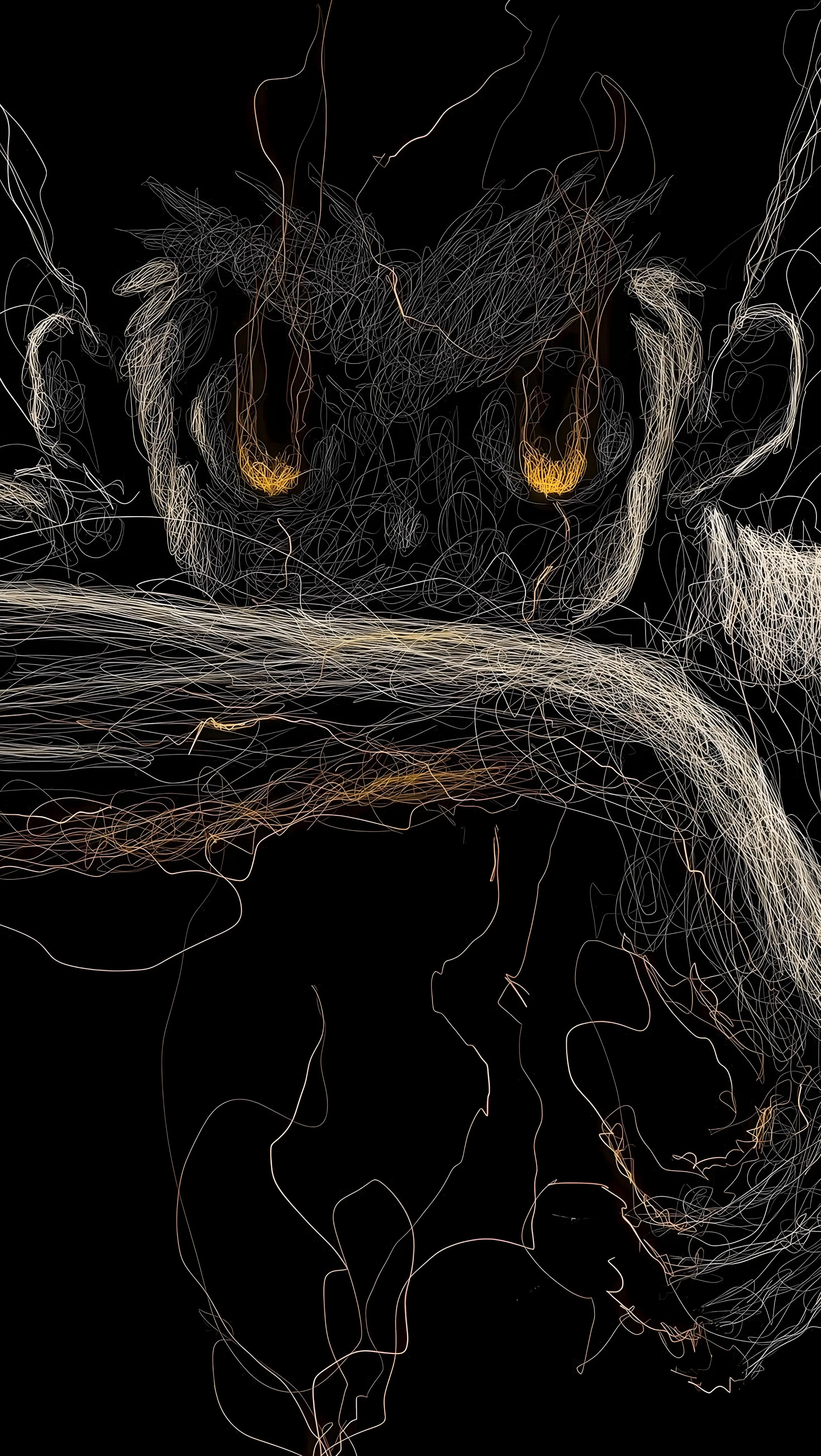 Dark Dragon Eye Glowing in The Smoky Shadows 4K Image