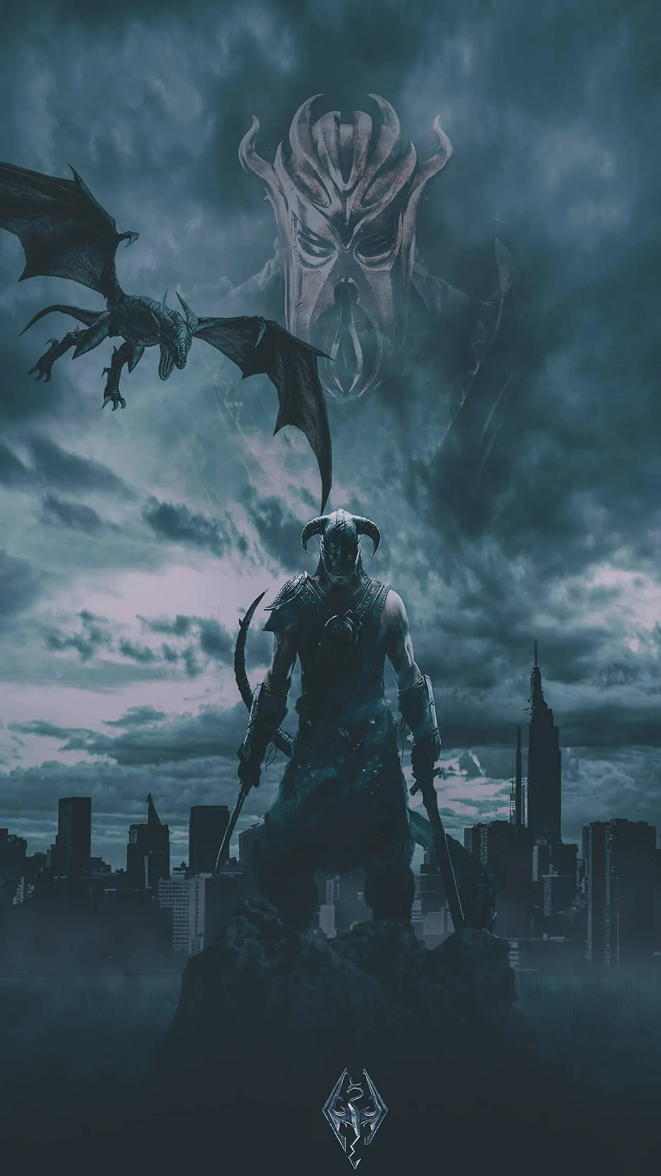 Dark Fantasy Warrior Scene for Epic Mobile Wallpaper