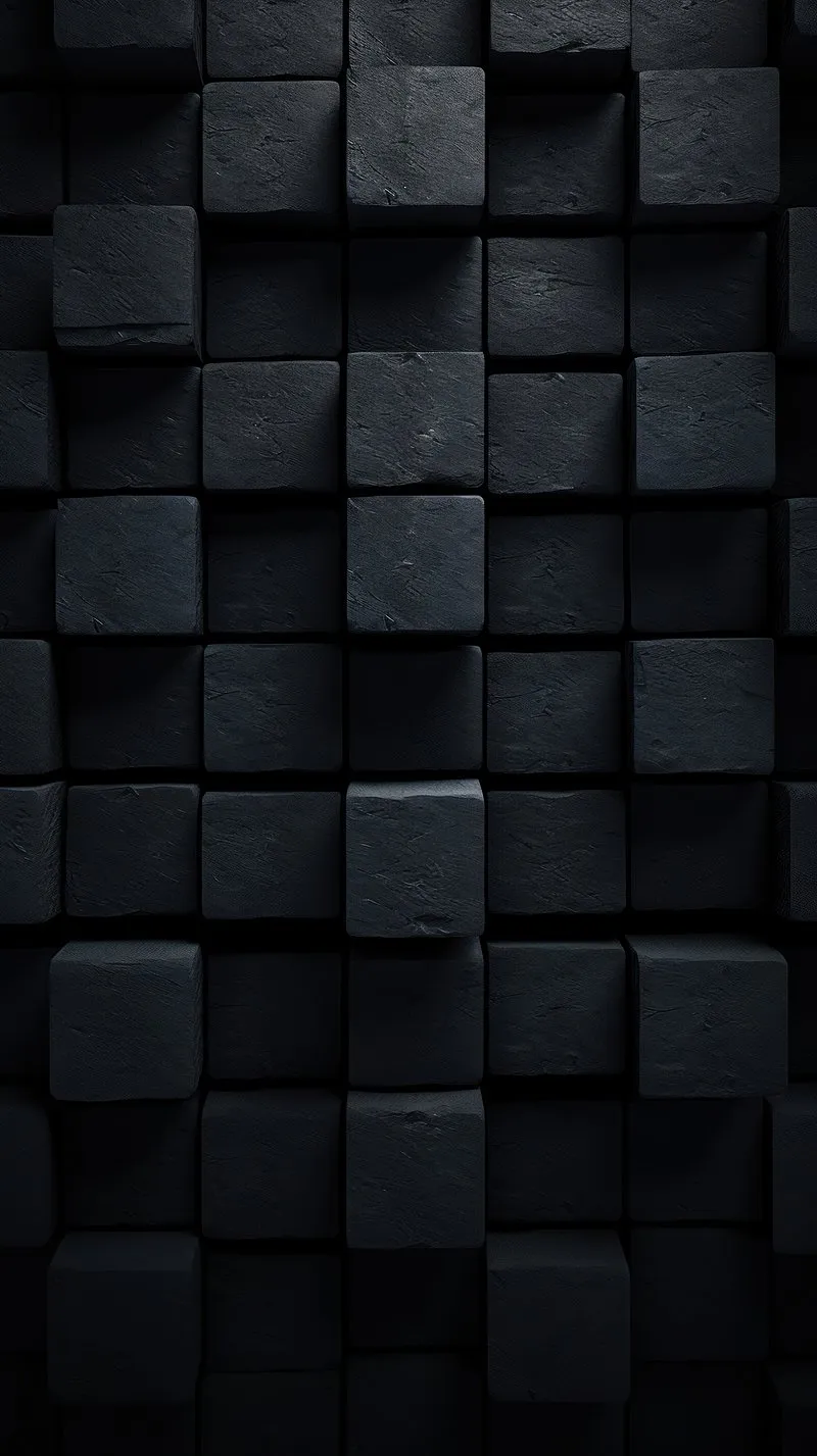Dark Geometric Cubes Forming a Modern Abstract Textured Wall