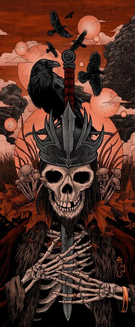 Dark Gothic Skull Warrior Artistic Background Wallpaper