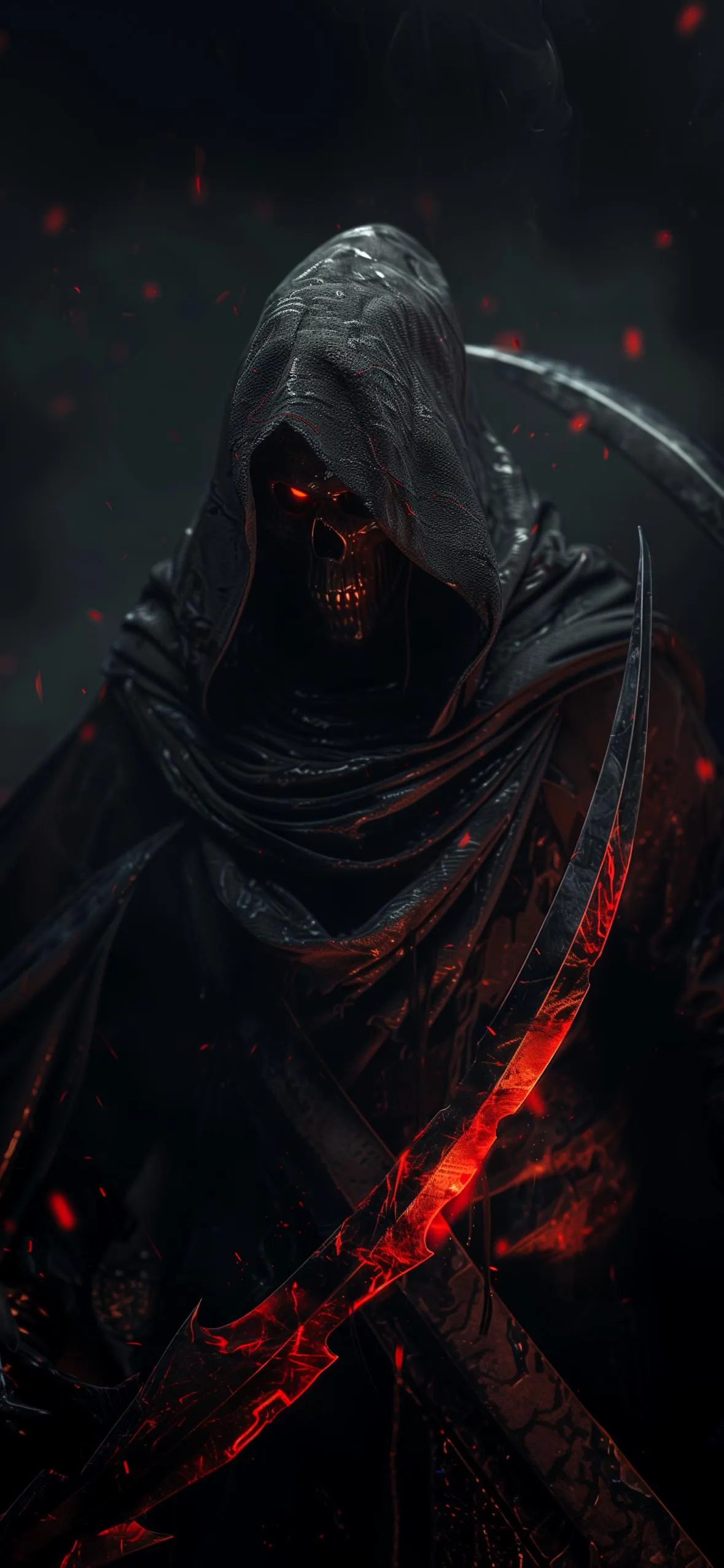 Dark Hooded Figure In Shadow Fantasy Art Background