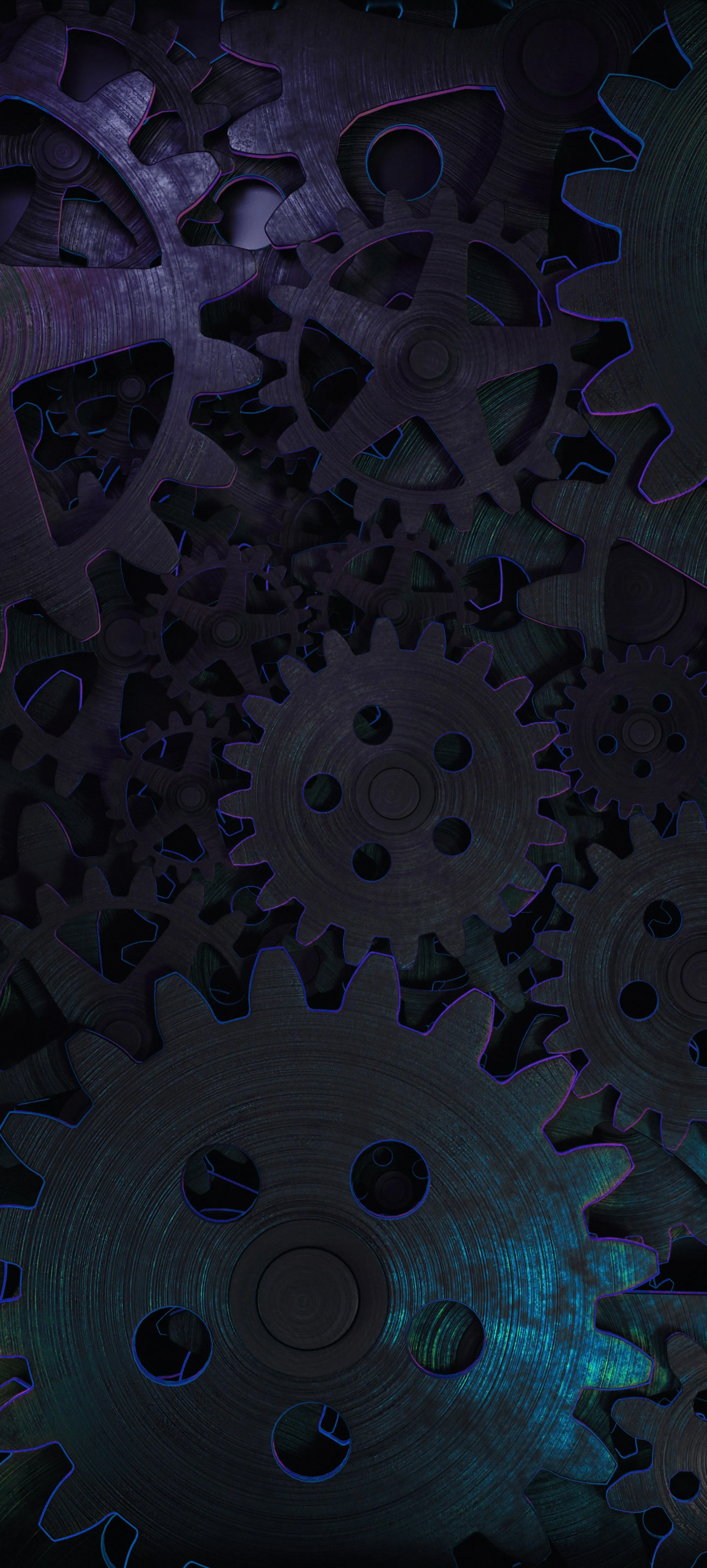 Dark Industrial Gears Interlocked in a Steampunk Design