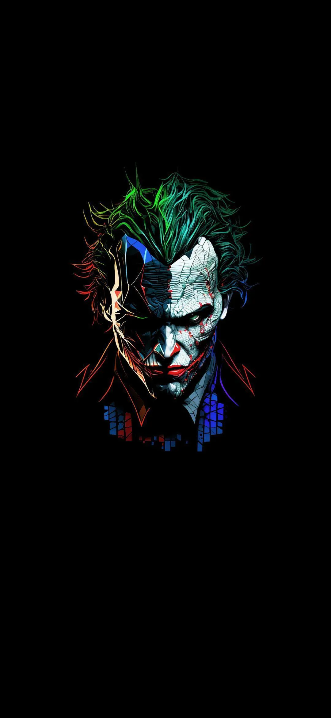 Dark Joker Portrait with Intense Expression Art Wallpaper