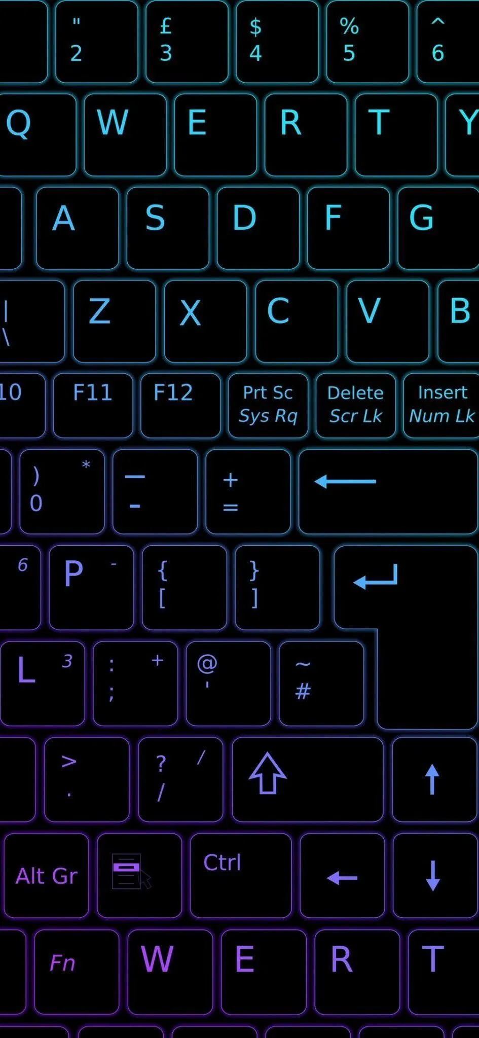 Dark Keyboard Glow Art for Futuristic Tech Wallpaper