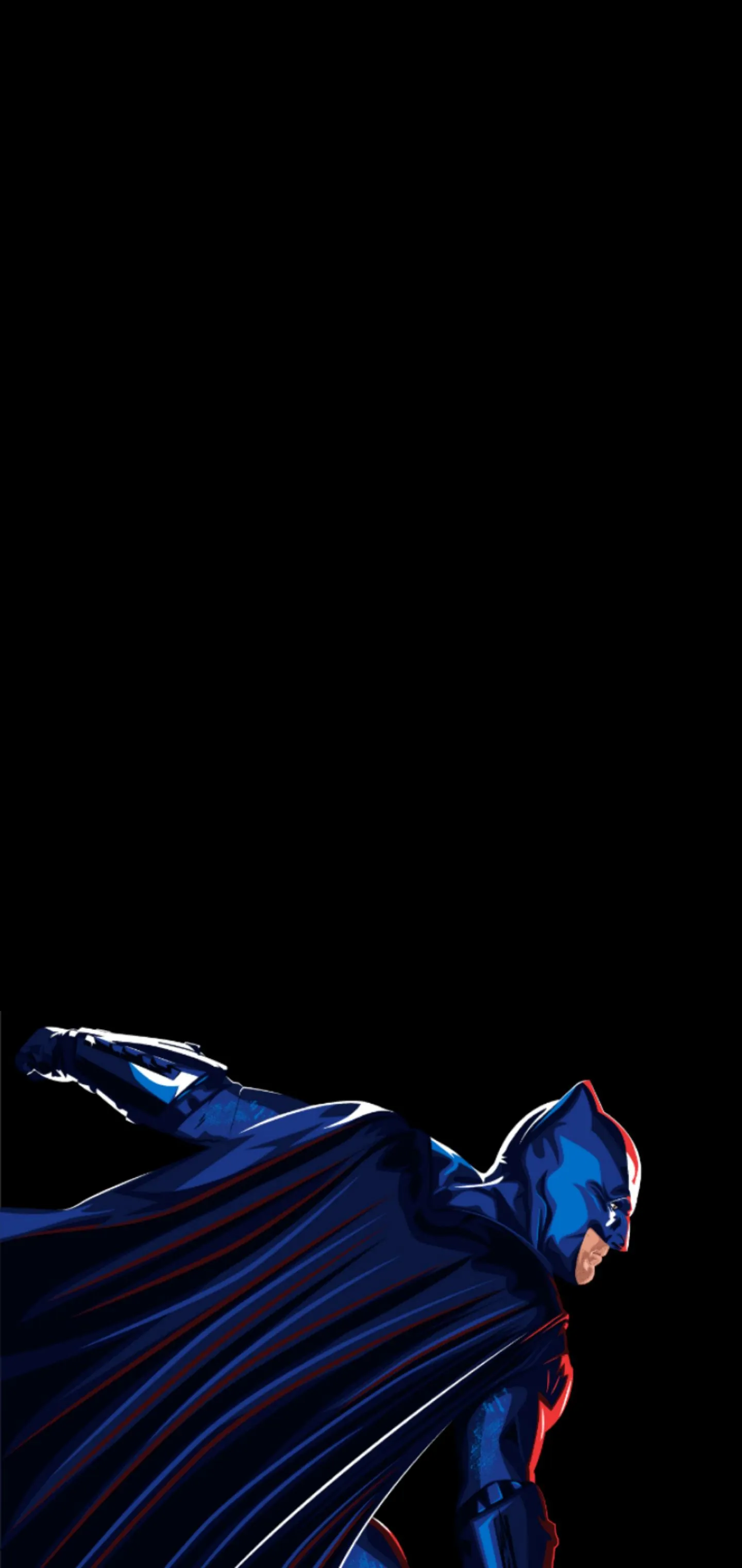 Dark Knight Guardian in Blue and Red Heroic Armor Wallpaper