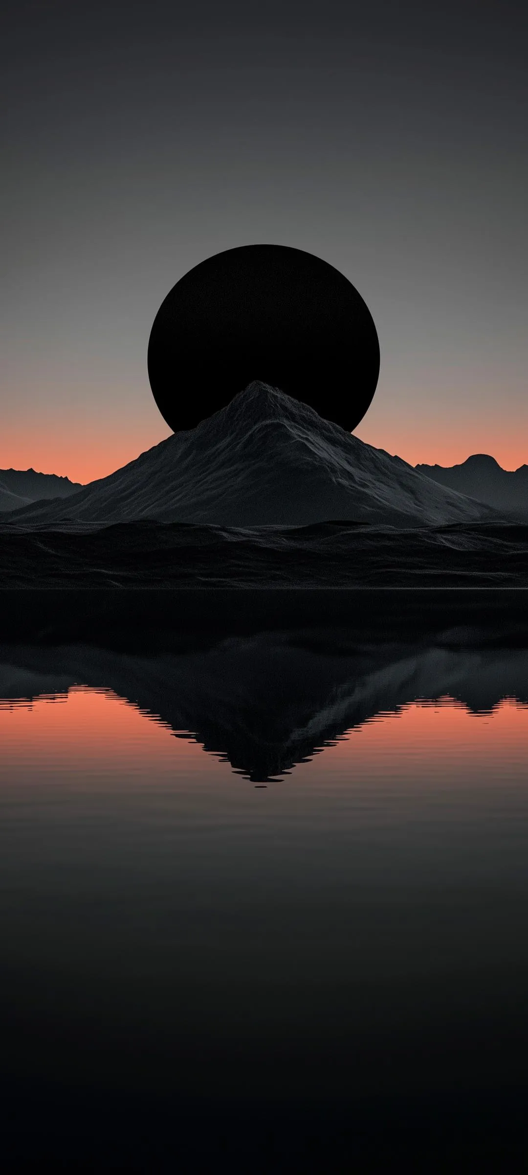 Dark Landscape with Sun Reflection Mobile Wallpaper