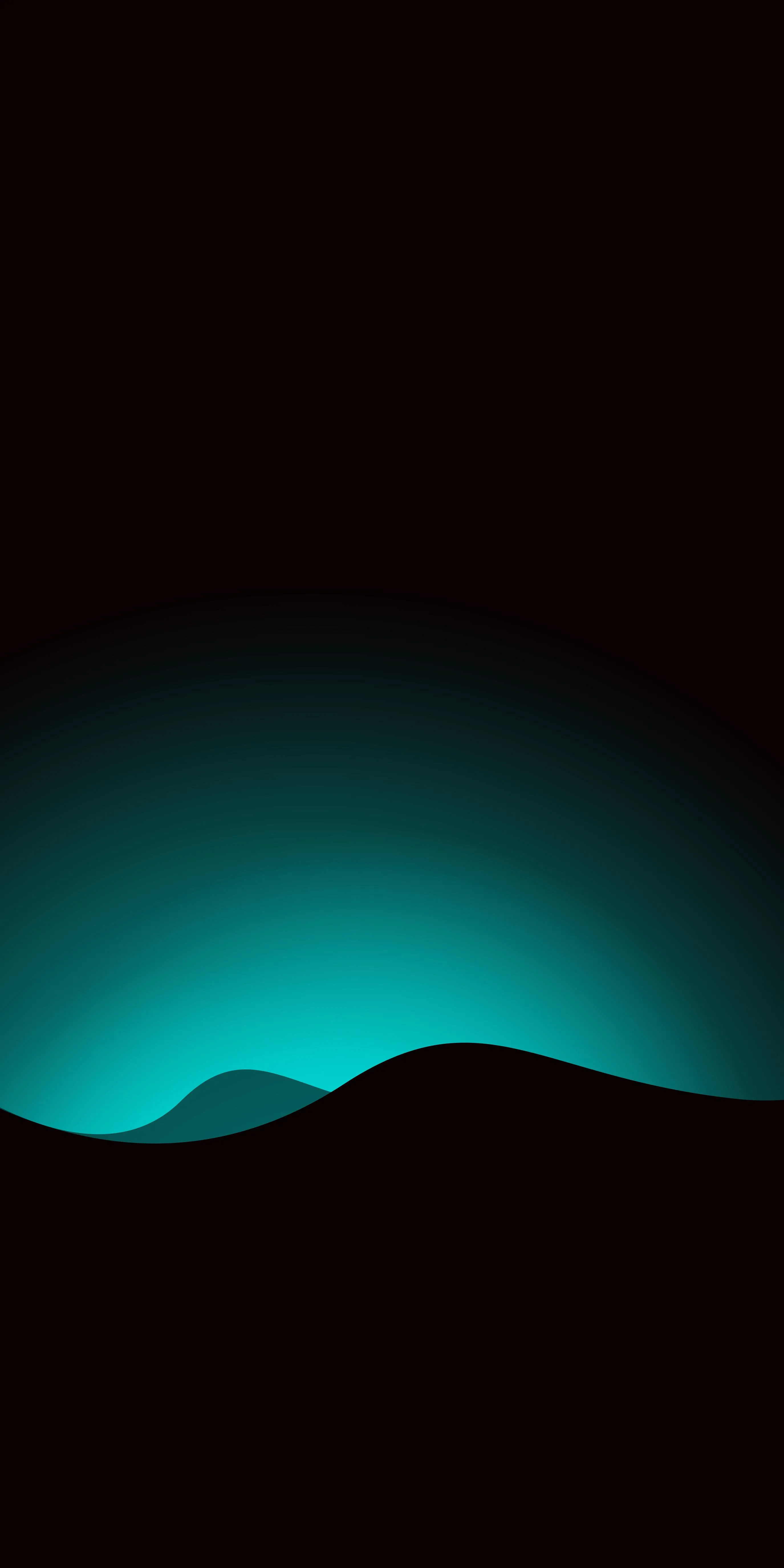 Dark Night Landscape With Green Glow And Hills Wallpaper