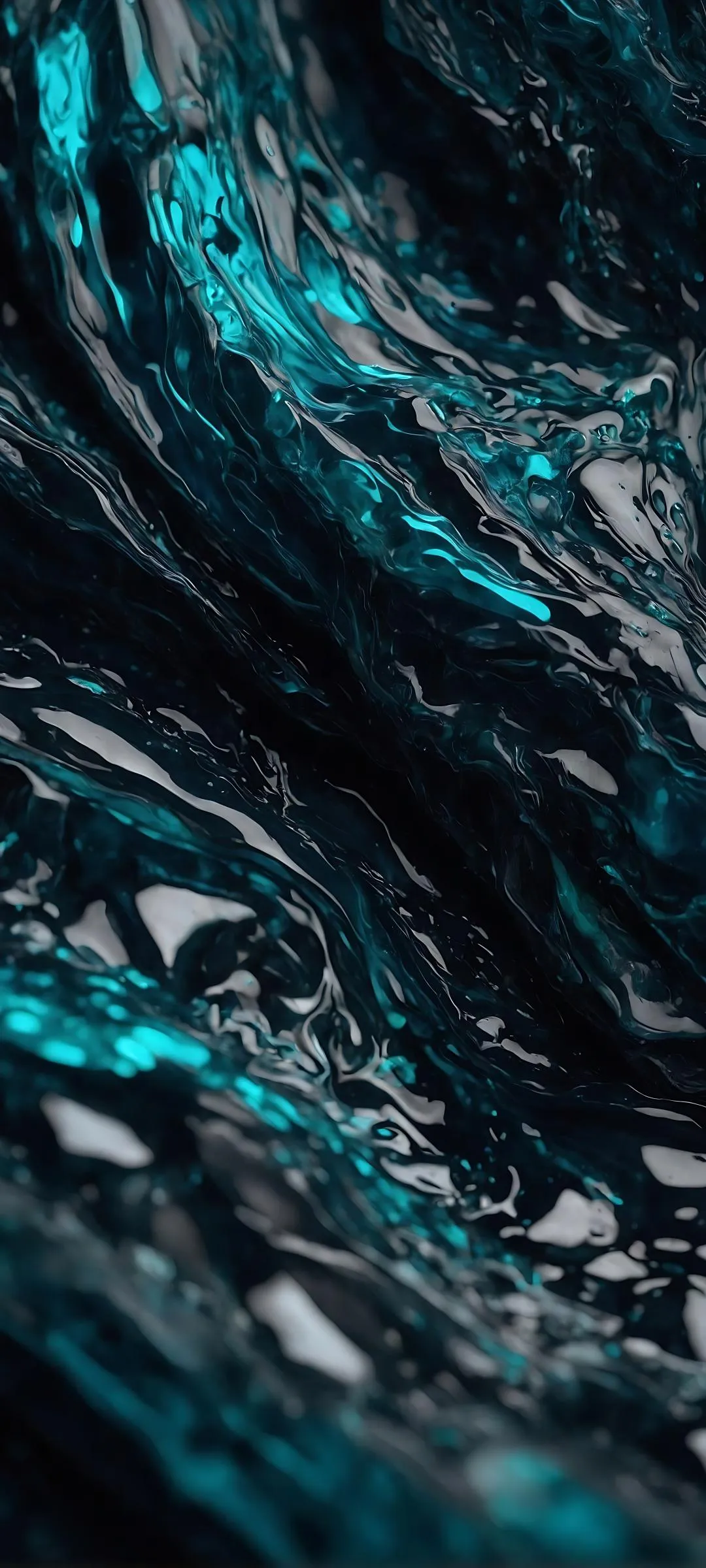 Dark Ocean Marble Abstract Design Mobile Wallpaper
