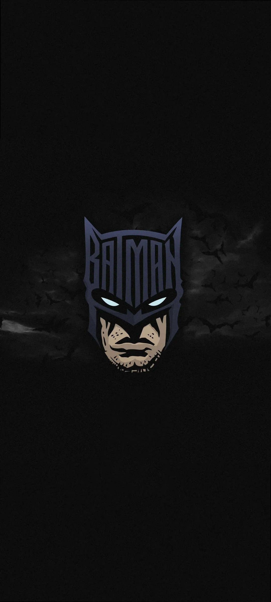 Dark Portrait of Superhero Mask Over Black Shadows