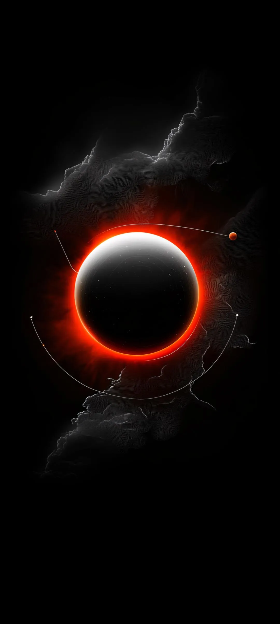 Dark Red Solar Eclipse Mobile Wallpaper for Phones HD